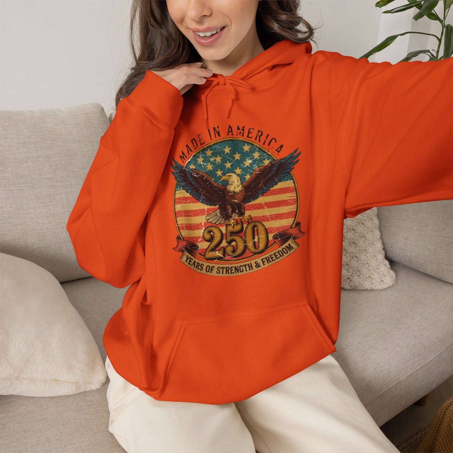 #250 Made in America Eagle 250th Anniversary Patriotic Hoodie