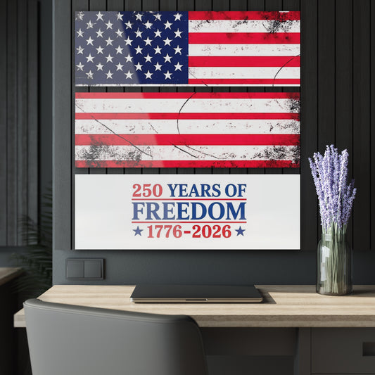 #250 250 Years of Freedom 1776 - 2026 Triptych Acrylic Wall Art — Patriotic America Flag Decor