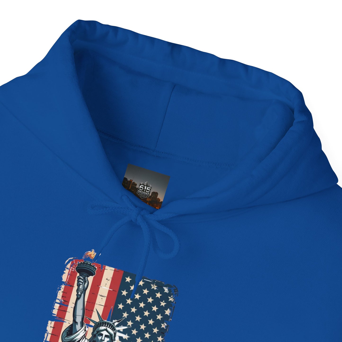 #250 Statue of Liberty American Flag 'America' Patriotic Independence Day Hoodie