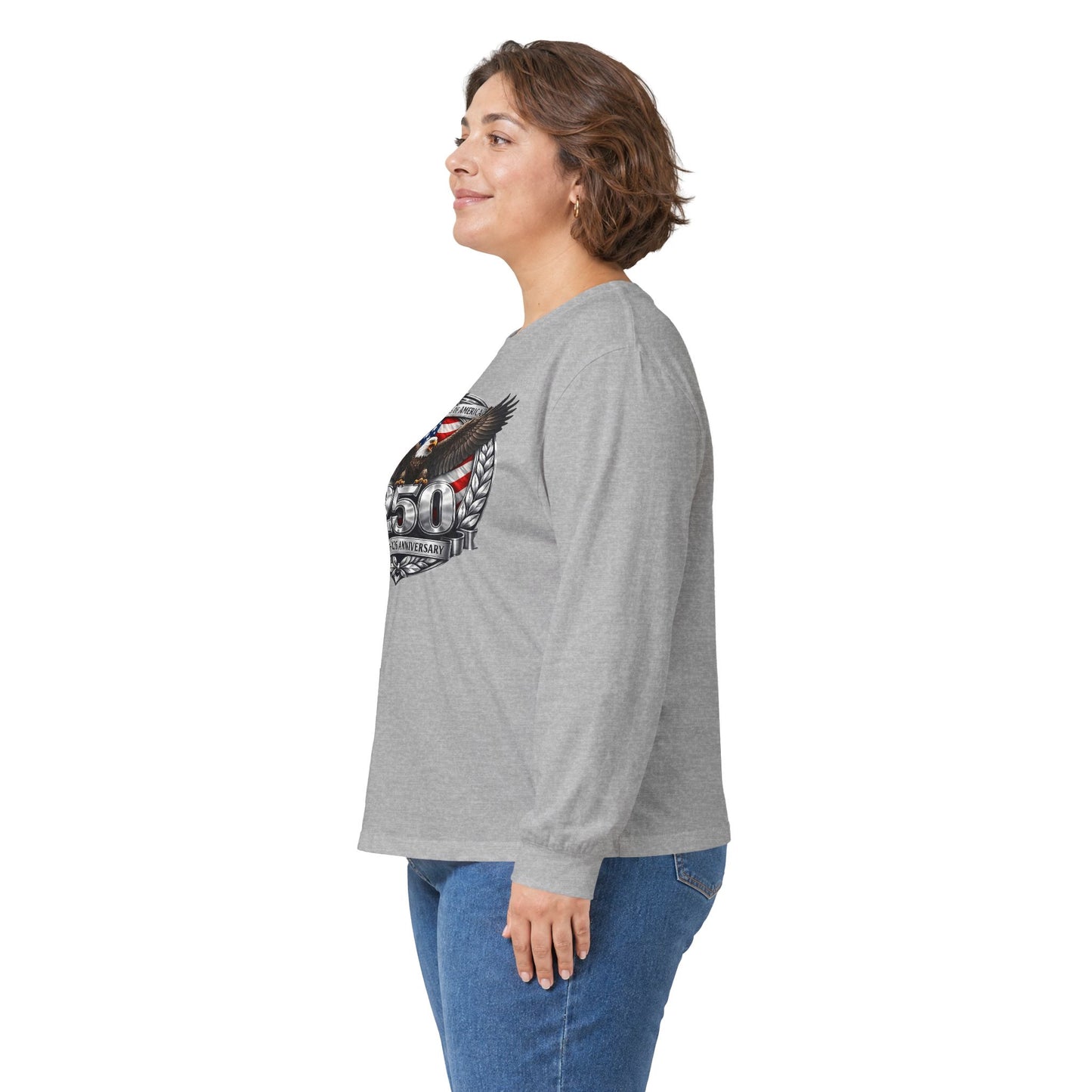 #250 Patriotic Bald Eagle 250 United States Emblem Long Sleeve Tee