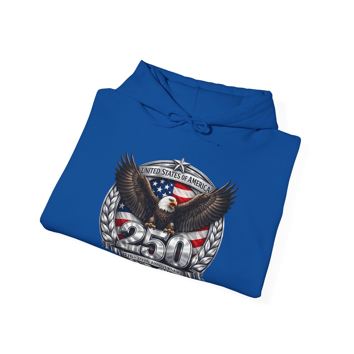 #250 Patriotic Bald Eagle 250 United States Emblem Hoodie