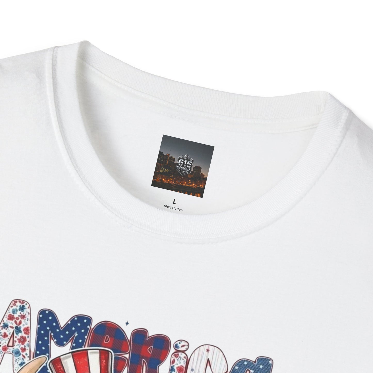 #250 American Flag Bubblegum Patriotic Highland Cow T-Shirt