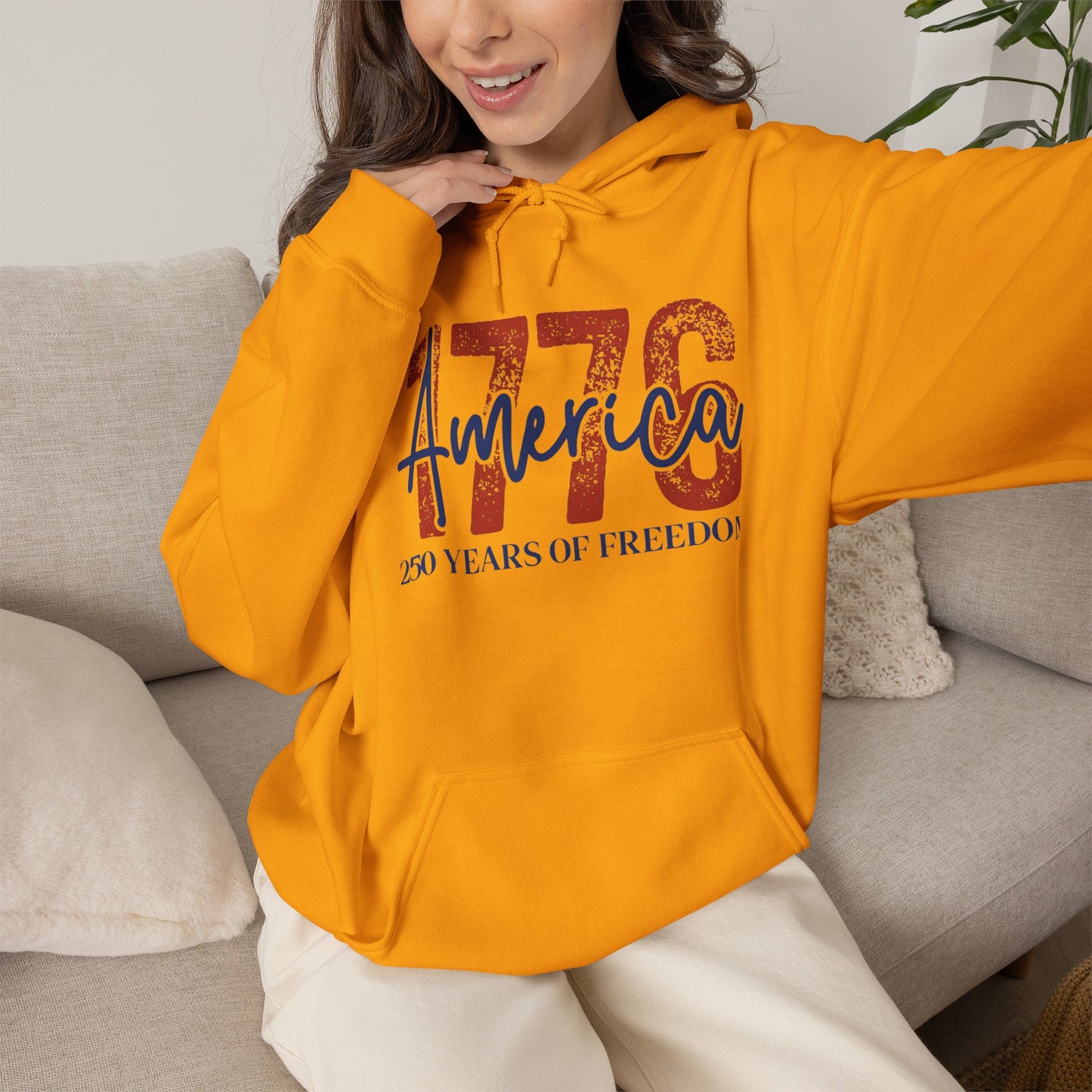 #250 1776 America: 250 Years of Freedom' Patriotic Independence Day Hoodie