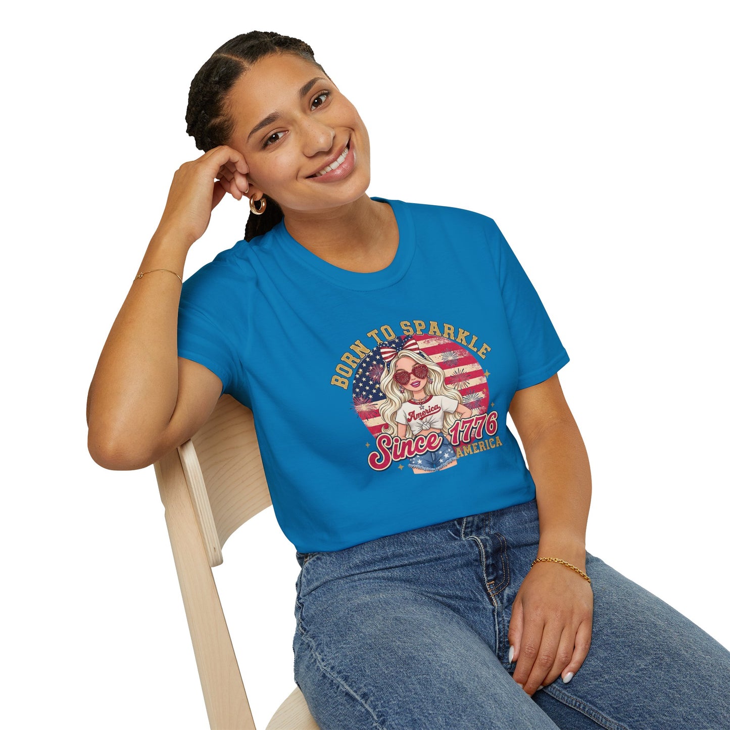 #250 "Born to Sparkle Since 1776" Patriotic T-Shirt