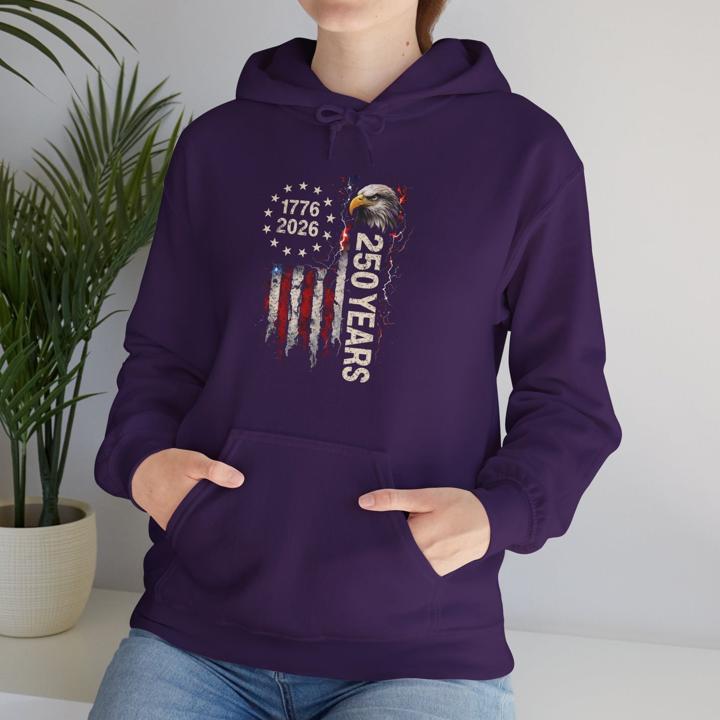 #250 1776-2026 250 Years USA Bicentennial Eagle Hoodie