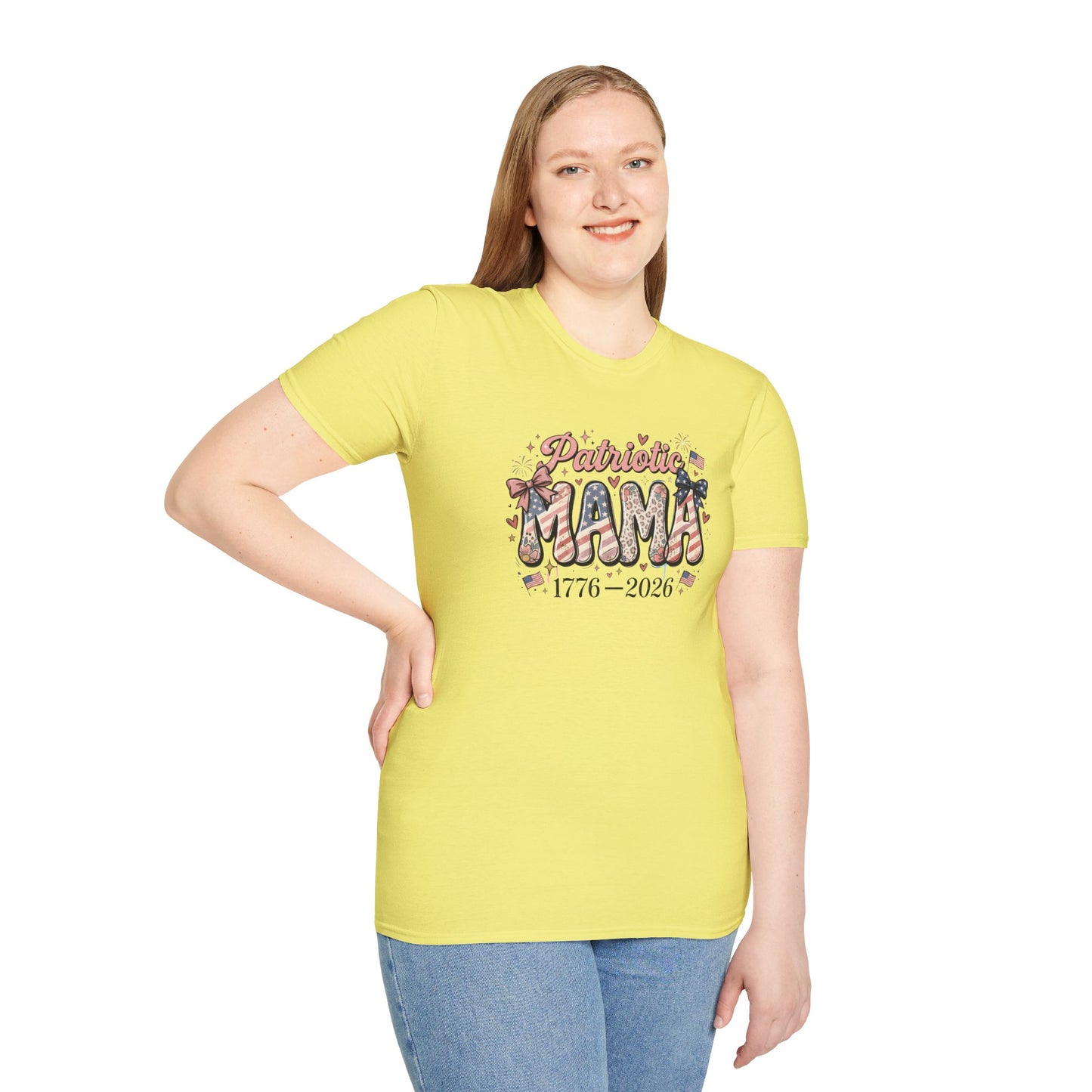 #250 Patriotic Mama 1776–2026 American Flag T-Shirt