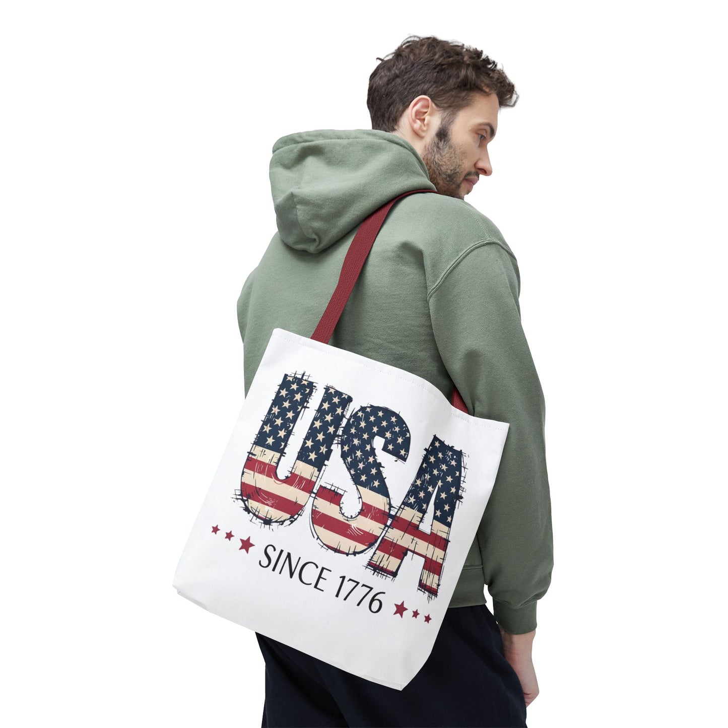 #250 USA Flag "USA Since 1776" Patriotic Tote Bag