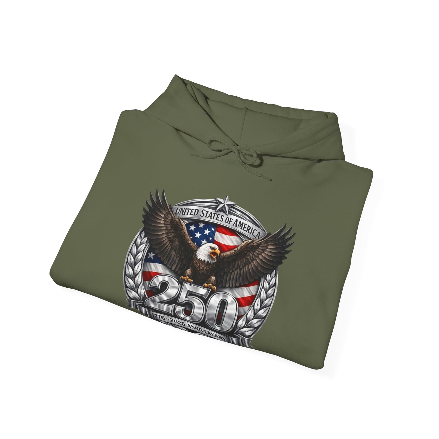 #250 Patriotic Bald Eagle 250 United States Emblem Hoodie