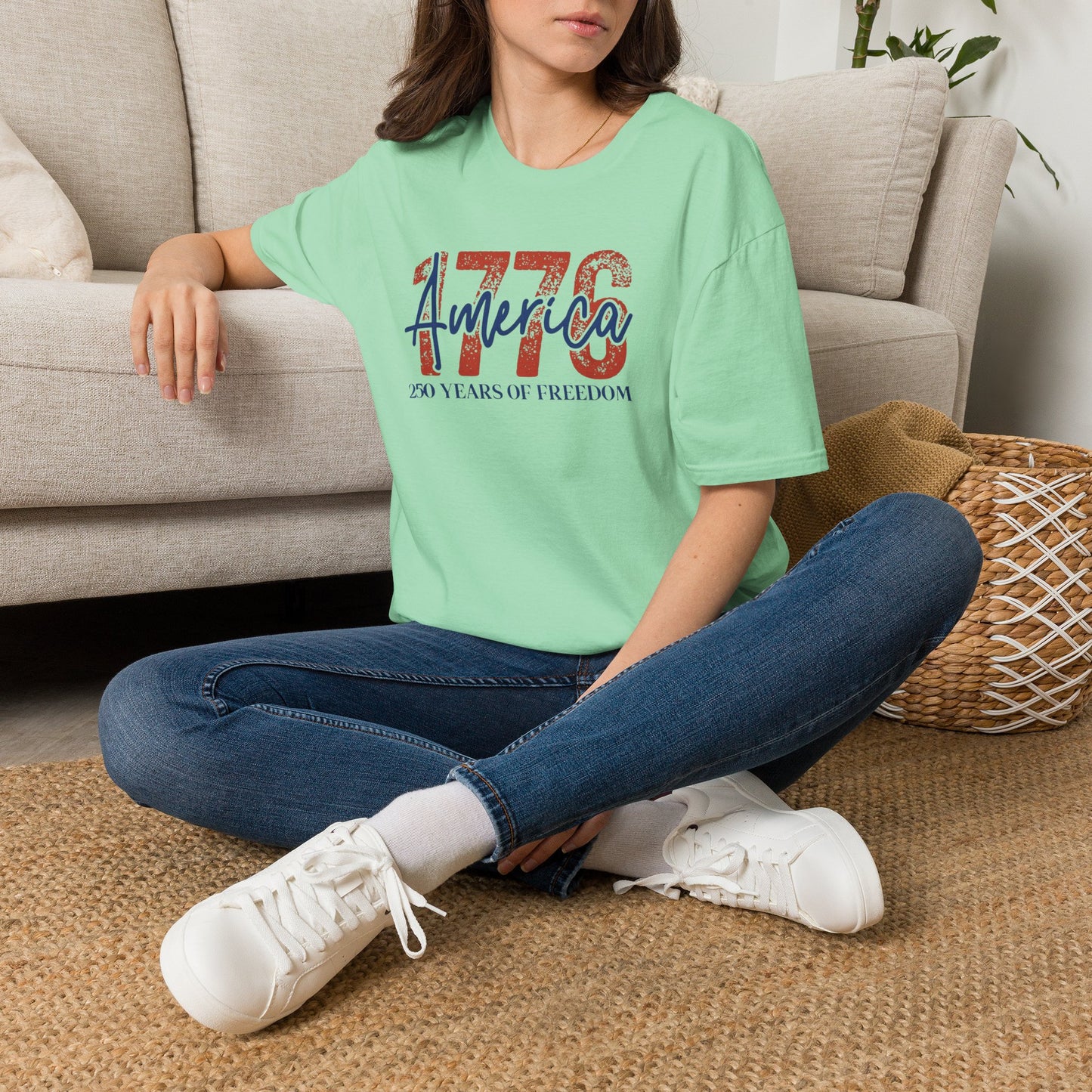 #250 1776 America: 250 Years of Freedom' Patriotic Independence Day Soft-Style Tee