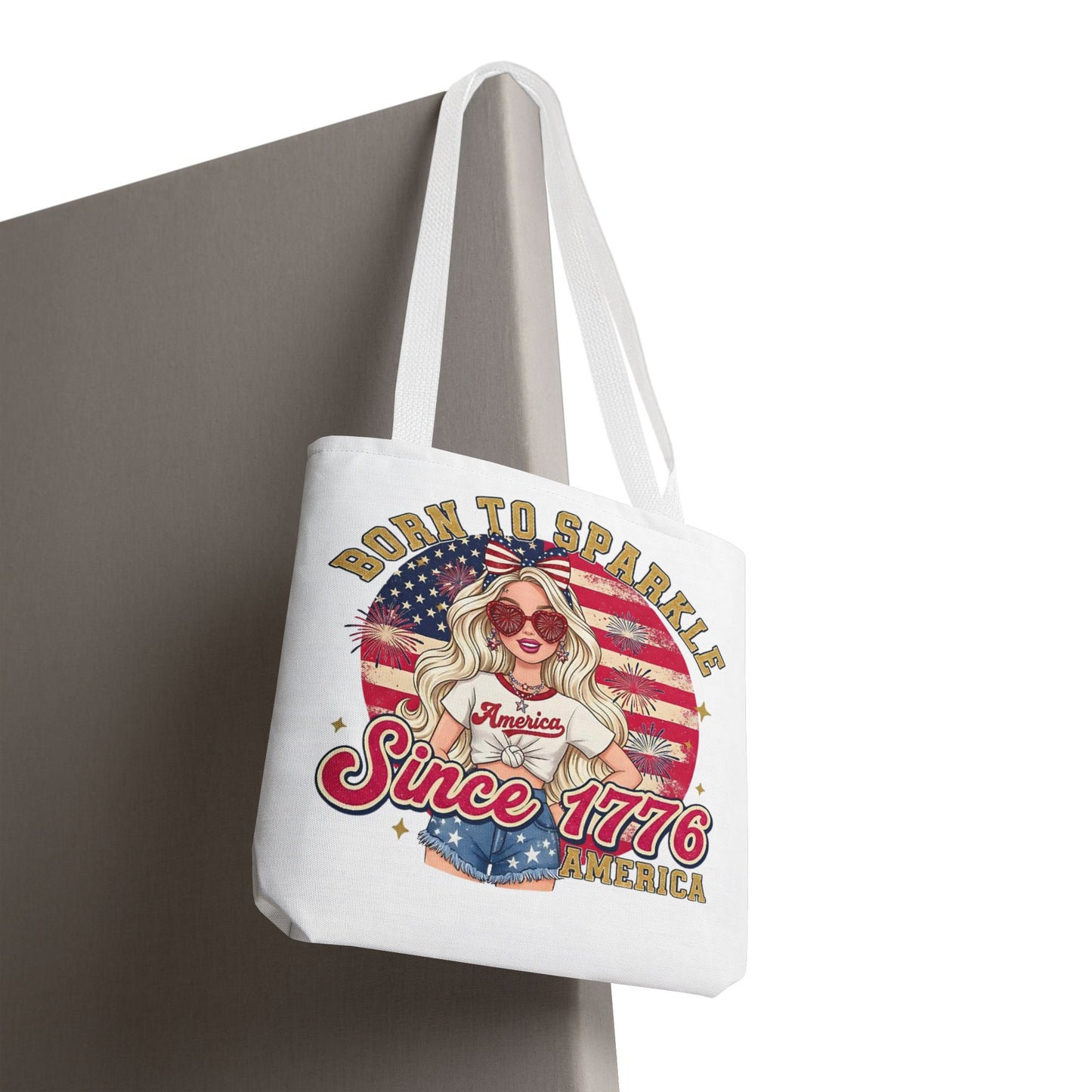 #250 "Born to Sparkle Since 1776" Patriotic Tote Bag
