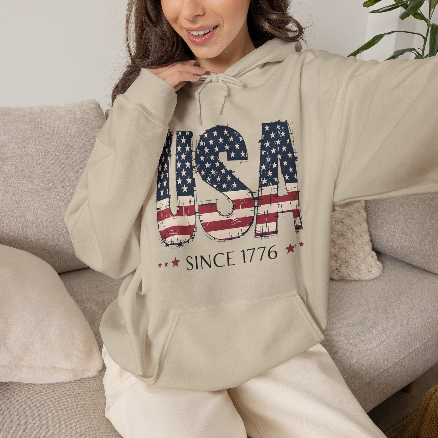 #250 USA Flag "USA Since 1776" Patriotic Hoodie