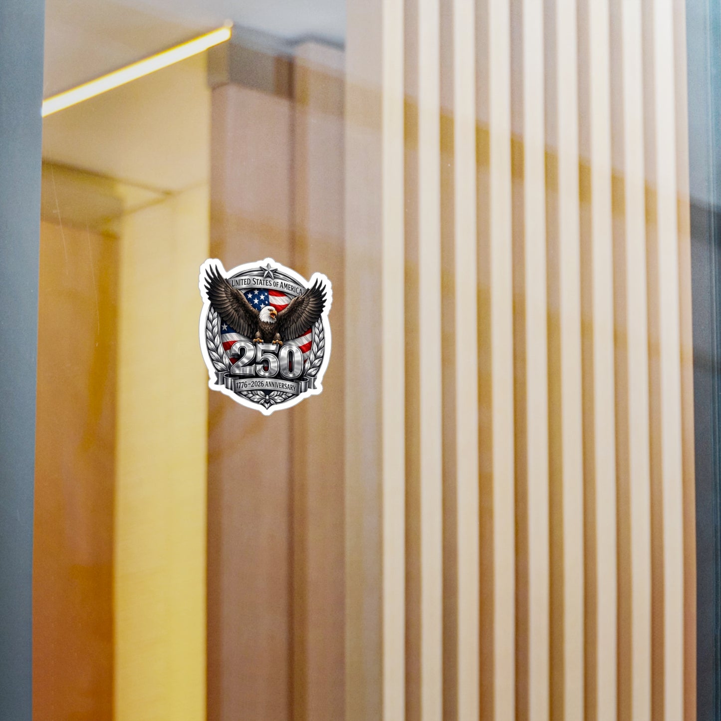 #250 Patriotic Bald Eagle 250 United States Emblem Vinyl Kiss-Cut Decal