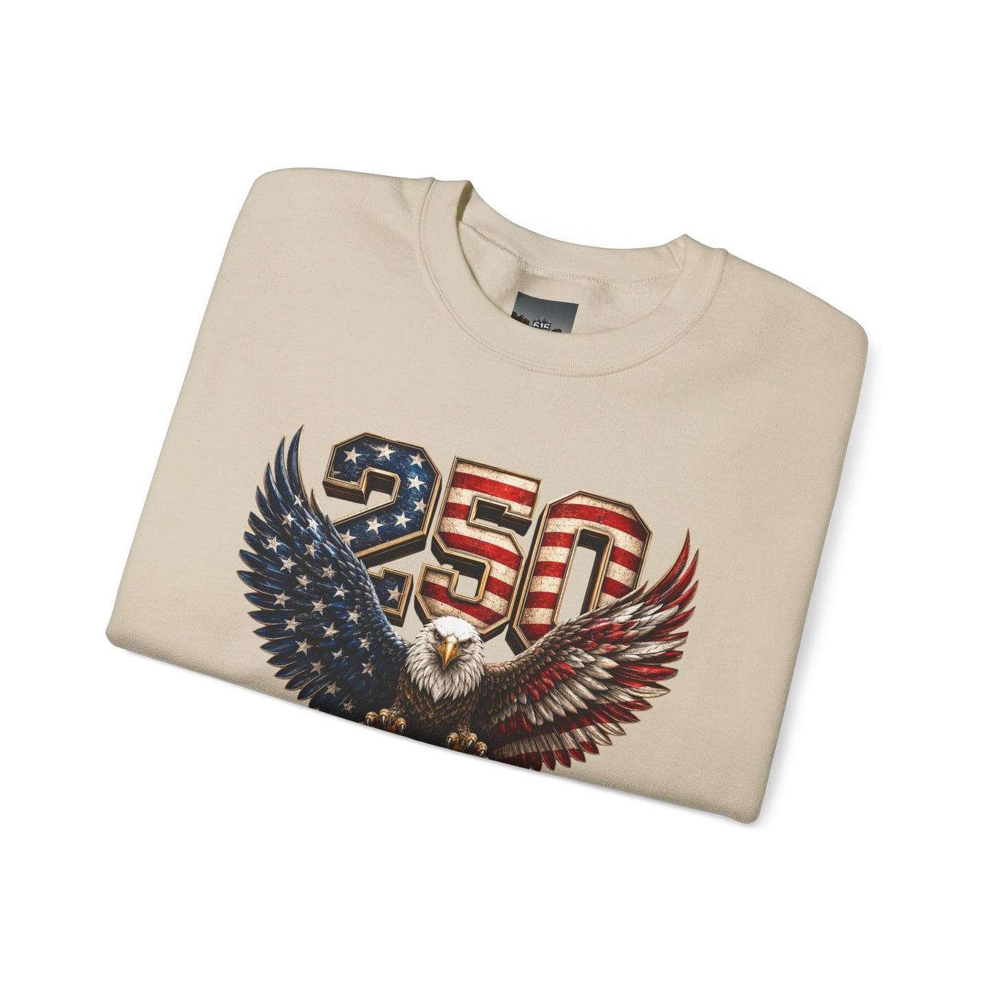 #250 250 Years of Freedom Eagle Patriotic American Flag Anniversary (1776–2026) Crewneck Sweatshirt