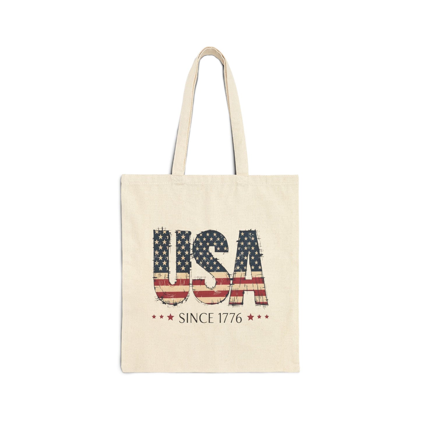 #250 USA Flag "USA Since 1776" Patriotic Canvas Tote