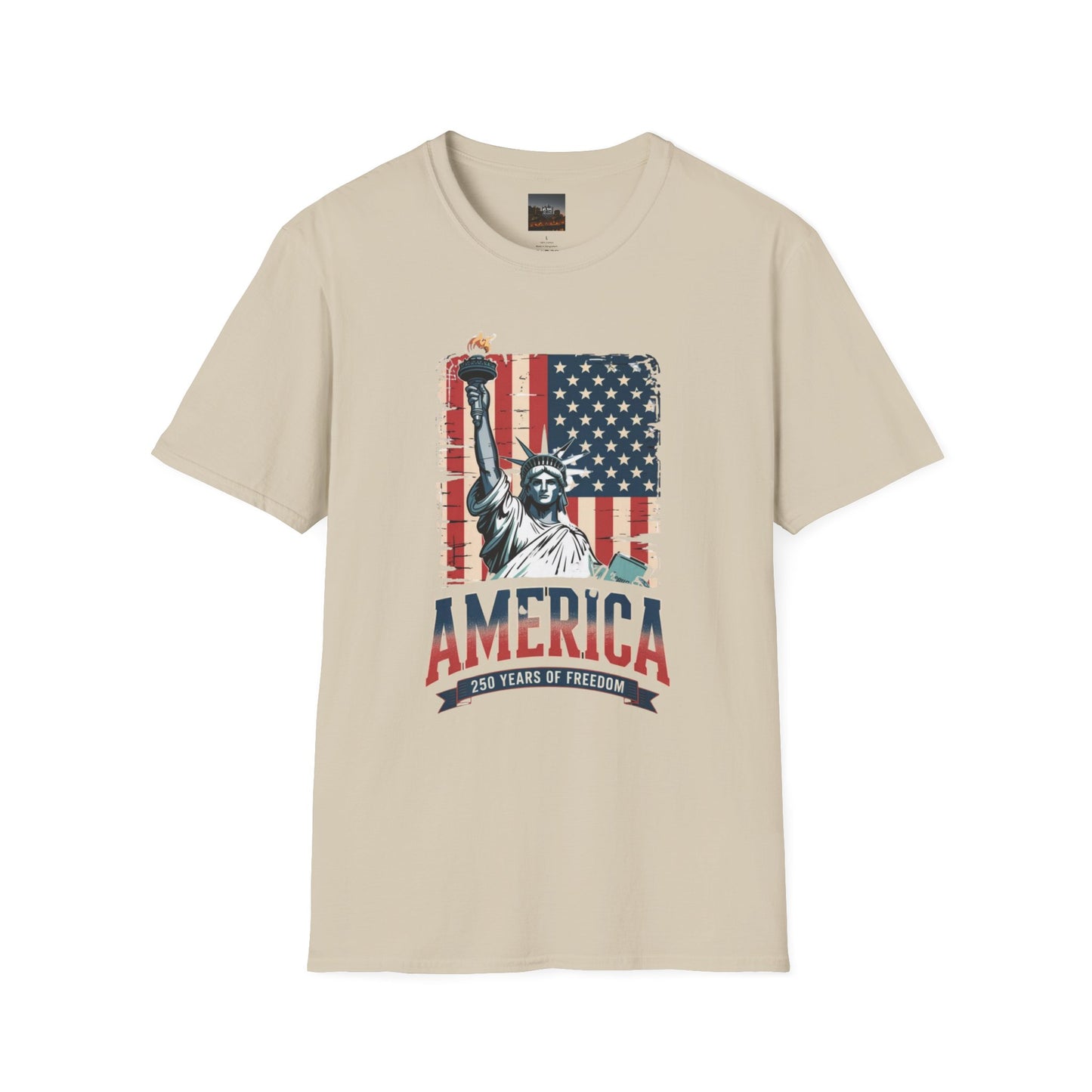 #250 Statue of Liberty American Flag 'America' Patriotic Independence Day T‑Shirt