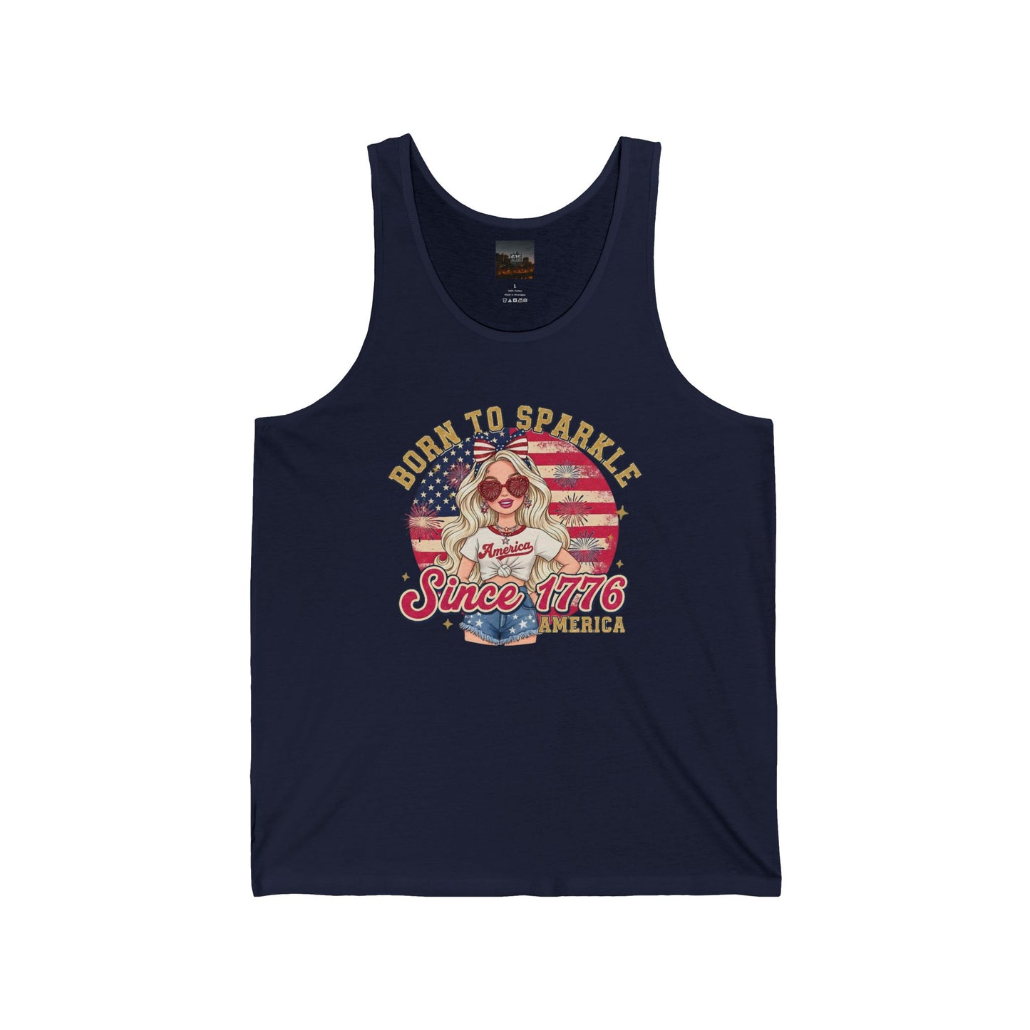 #250 "Born to Sparkle Since 1776" Patriotic Tank Top