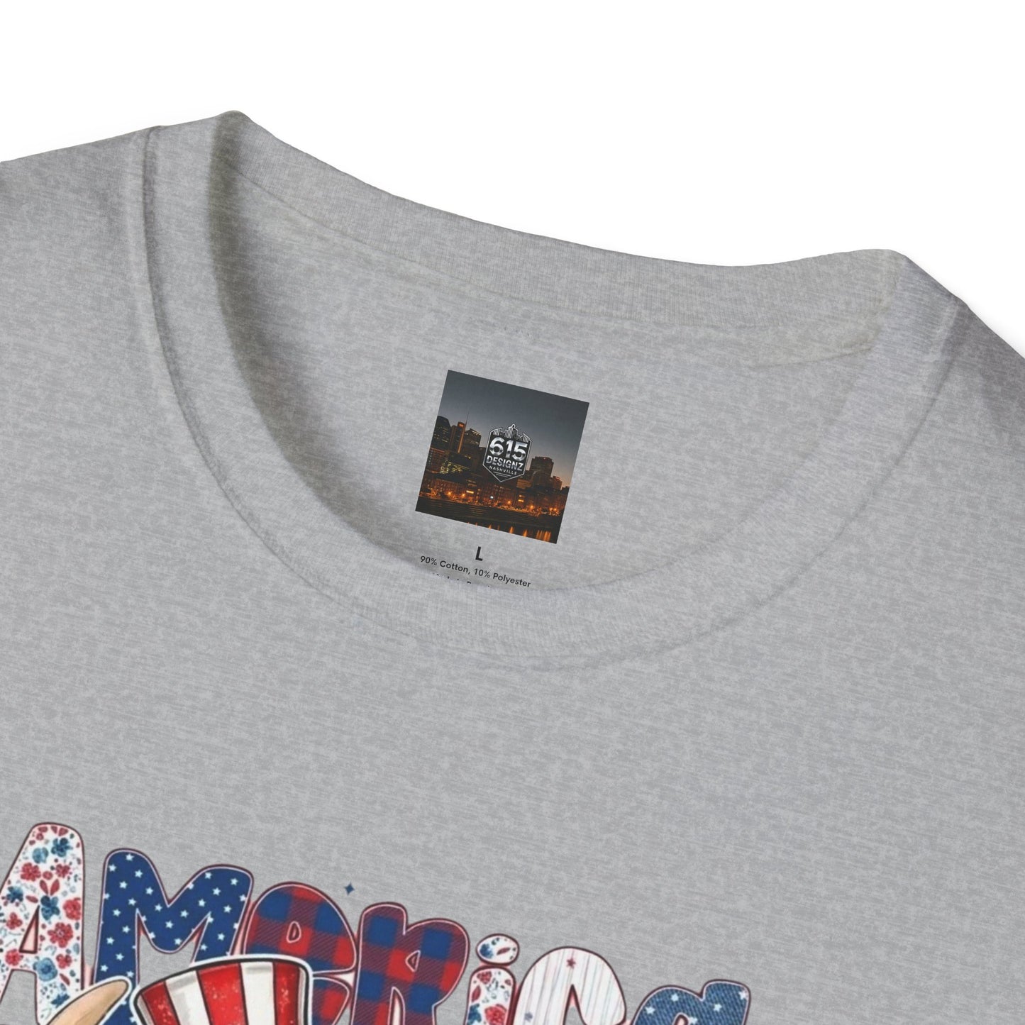 #250 American Flag Bubblegum Patriotic Highland Cow T-Shirt