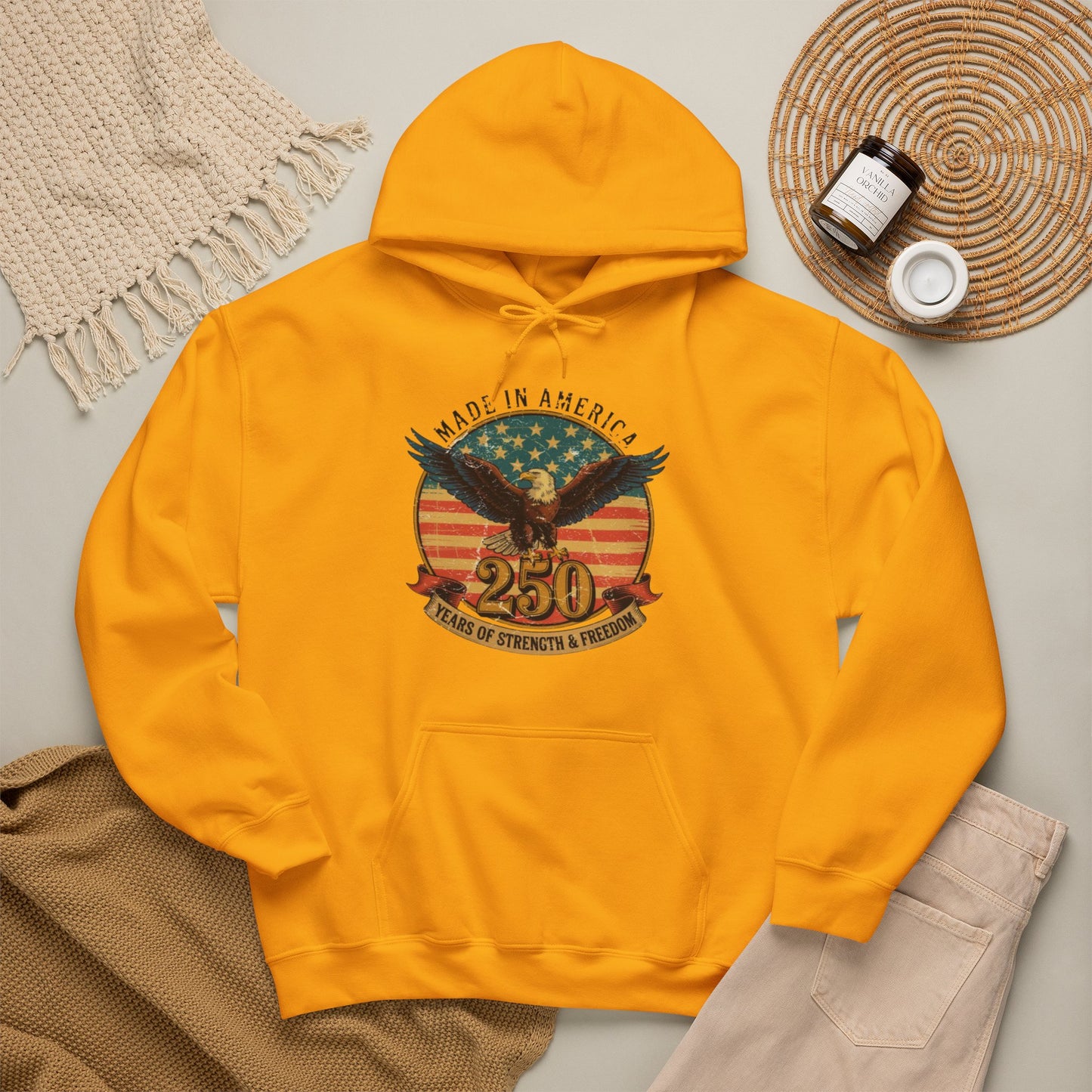 #250 Made in America Eagle 250th Anniversary Patriotic Hoodie
