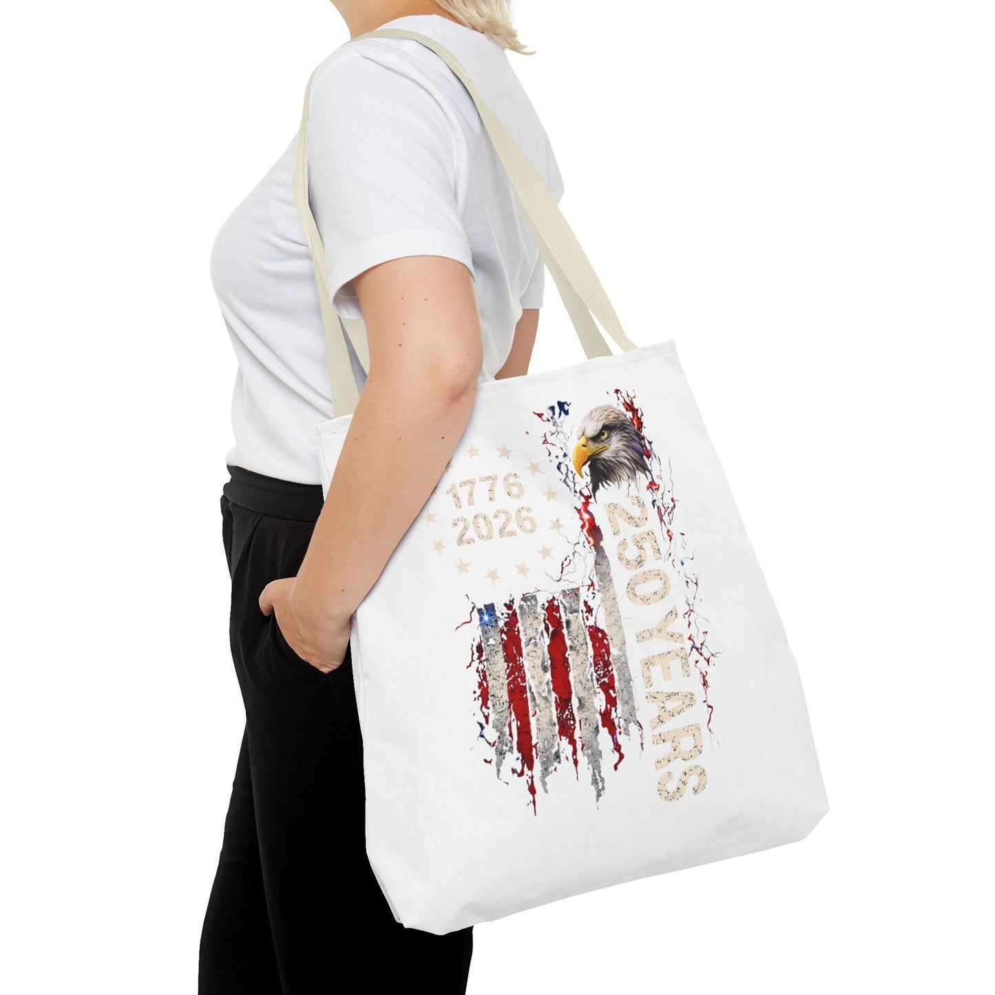 #250 1776-2026 250 Years USA Bicentennial Eagle Tote Bag