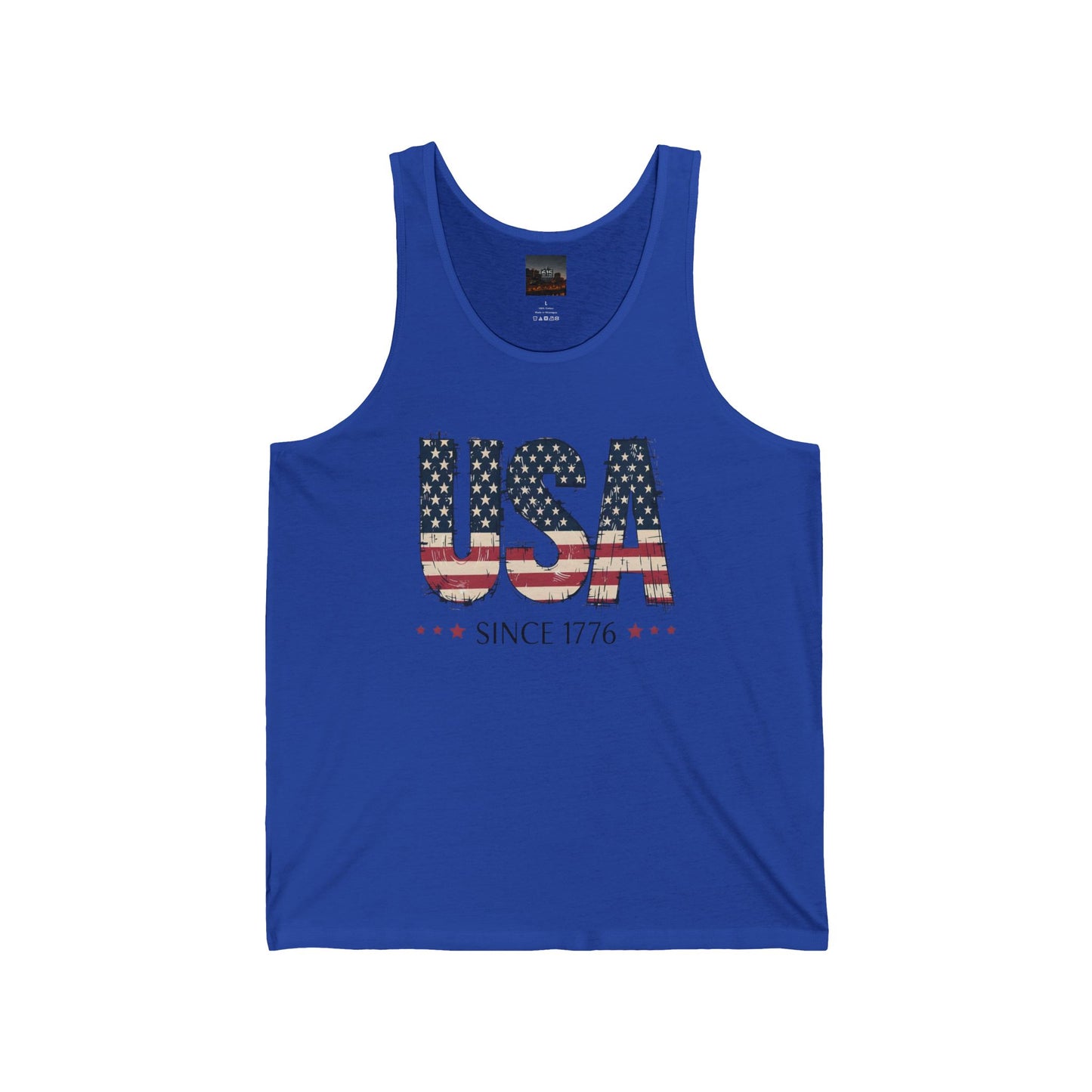 #250 USA Flag "USA Since 1776" Patriotic Jersey Tank Top