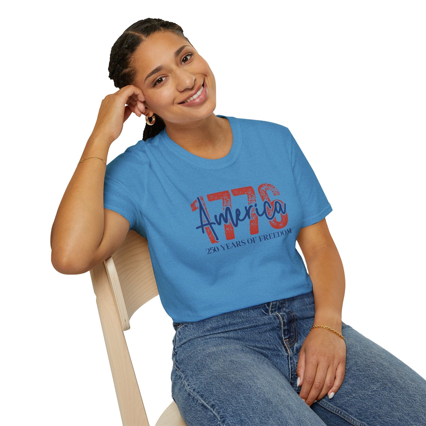 #250 1776 America: 250 Years of Freedom' Patriotic Independence Day Soft-Style Tee