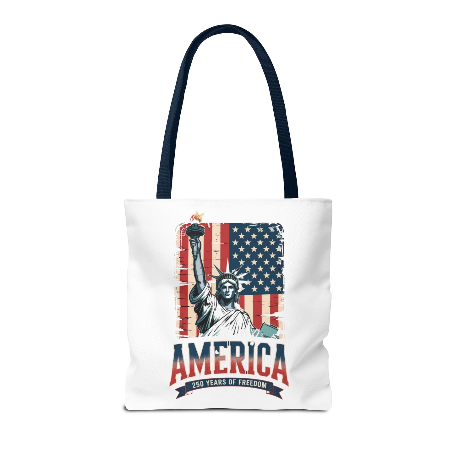 #250 Statue of Liberty American Flag 'America' Patriotic Independence Day Tote Bag