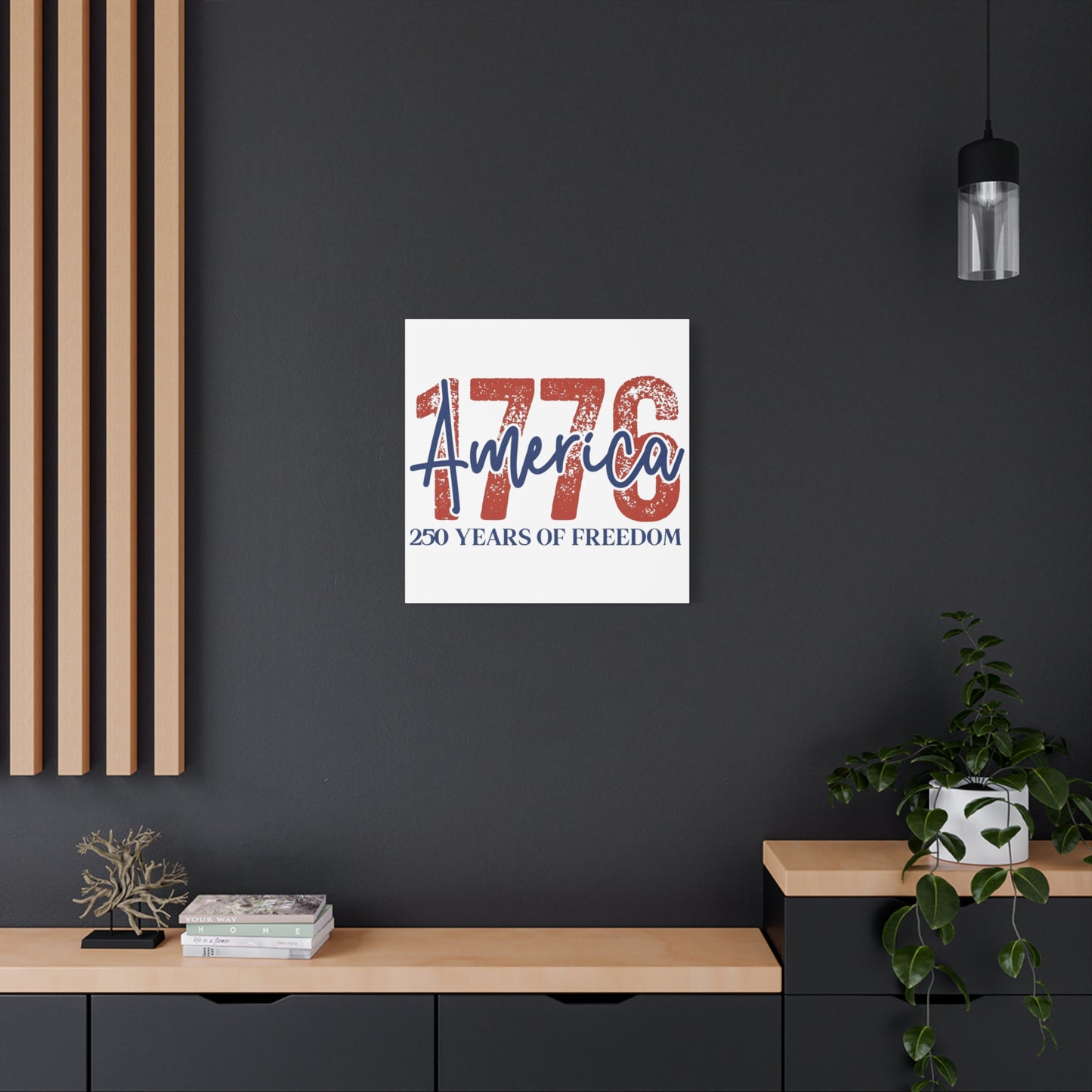 #250 1776 America: 250 Years of Freedom' Patriotic Independence Day Matte Canvas Wall Art