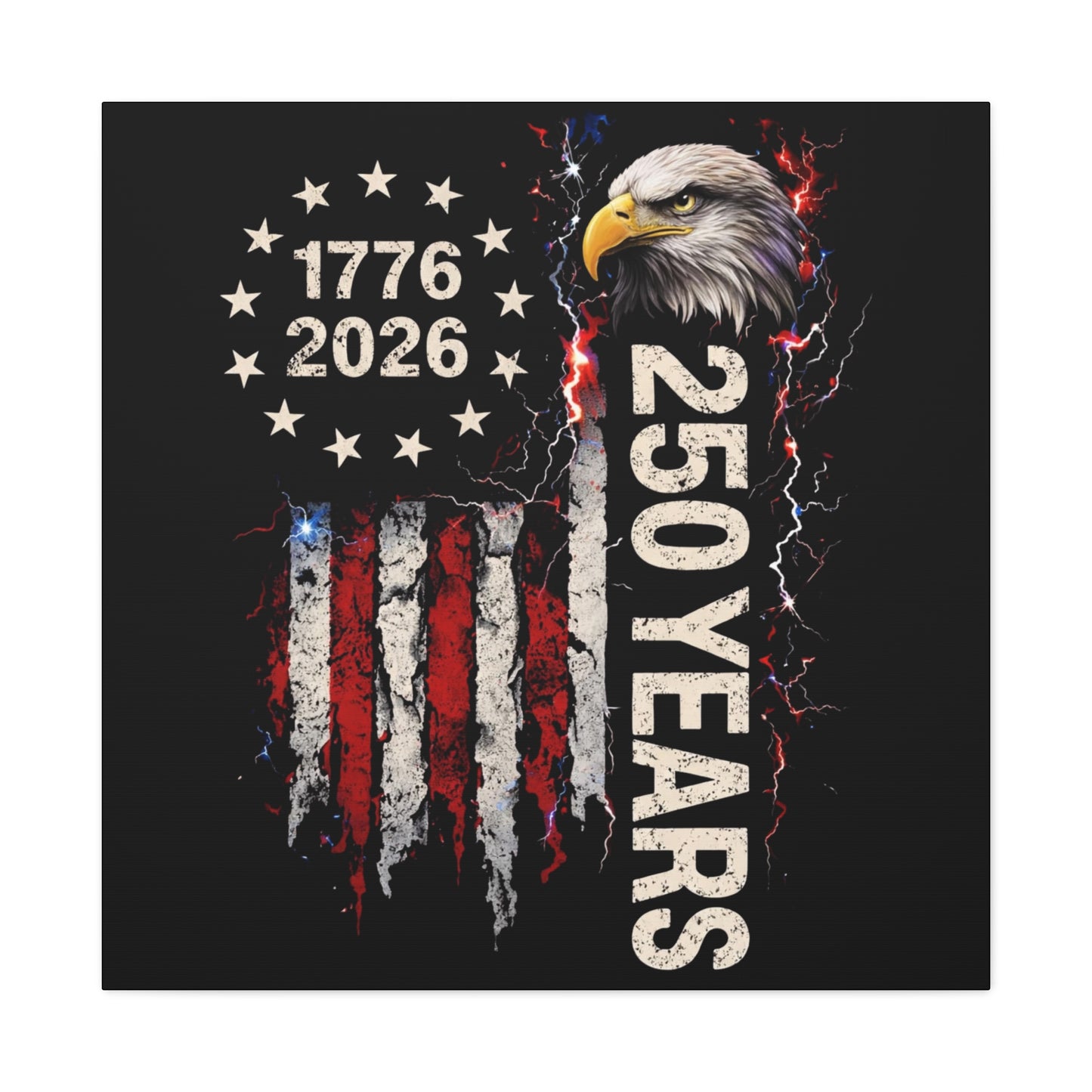 #250 1776-2026 250 Years USA Bicentennial Eagle Matte Canvas Wall Art