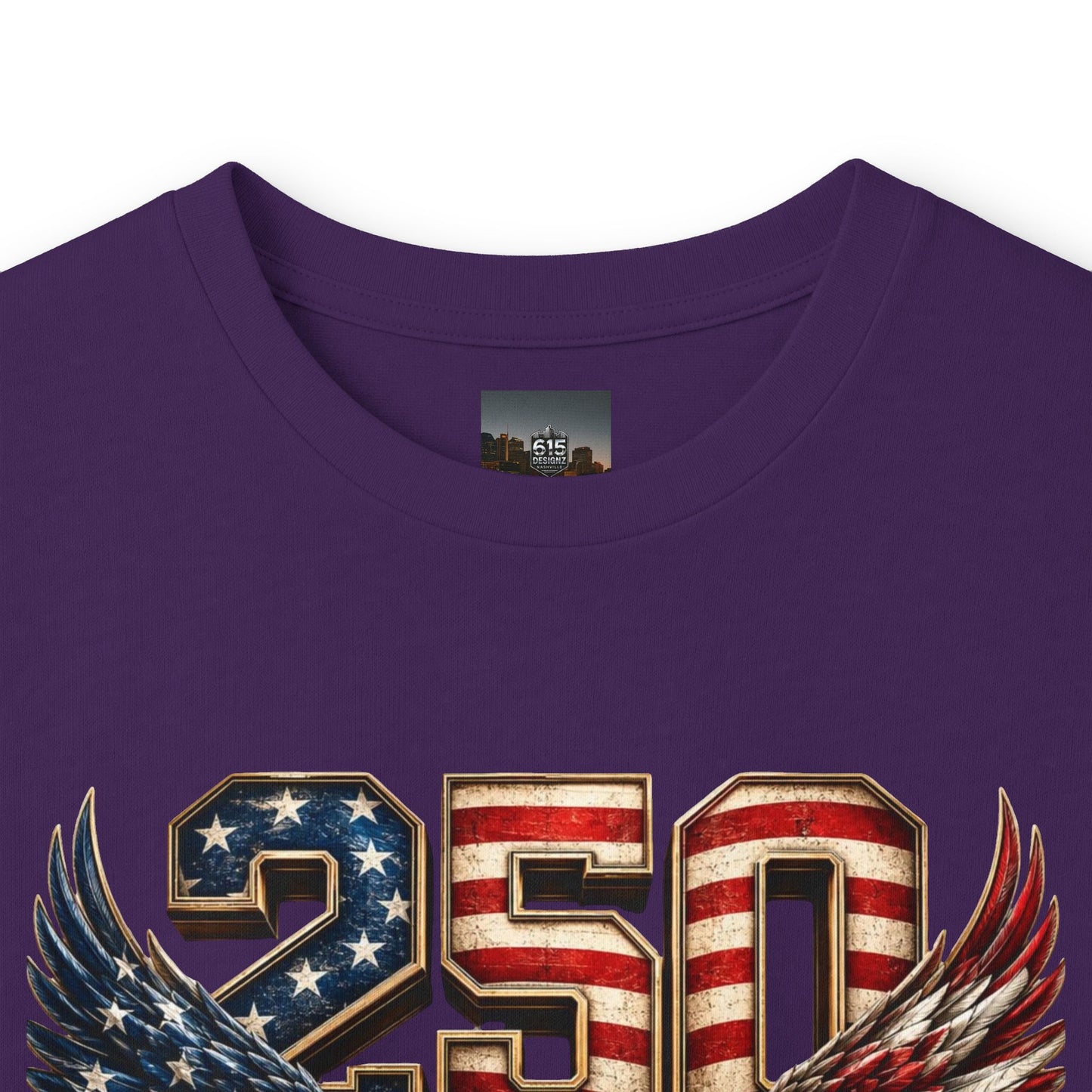 #250 250 Years of Freedom Eagle Patriotic American Flag Anniversary (1776–2026) Long Sleeve Tee