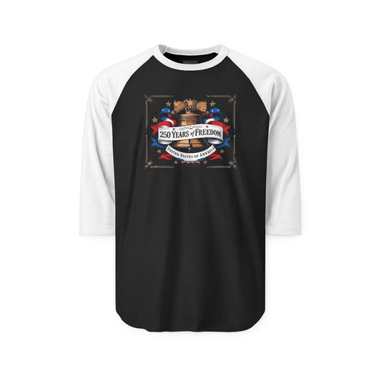 #250 250 Years of Freedom Liberty Bell Raglan Shirt Baseball Tee