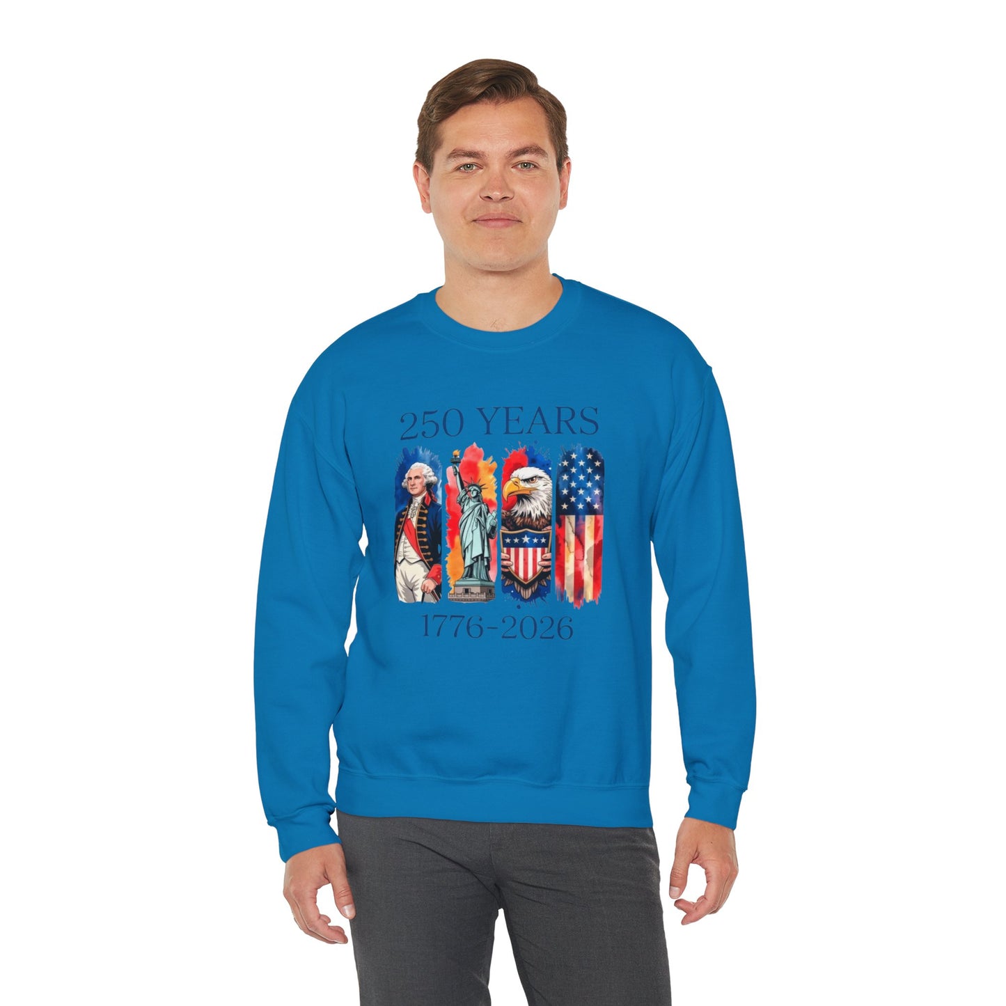 #250 250 Years American History Celebration 1776–2026 Patriotic Crewneck Sweatshirt