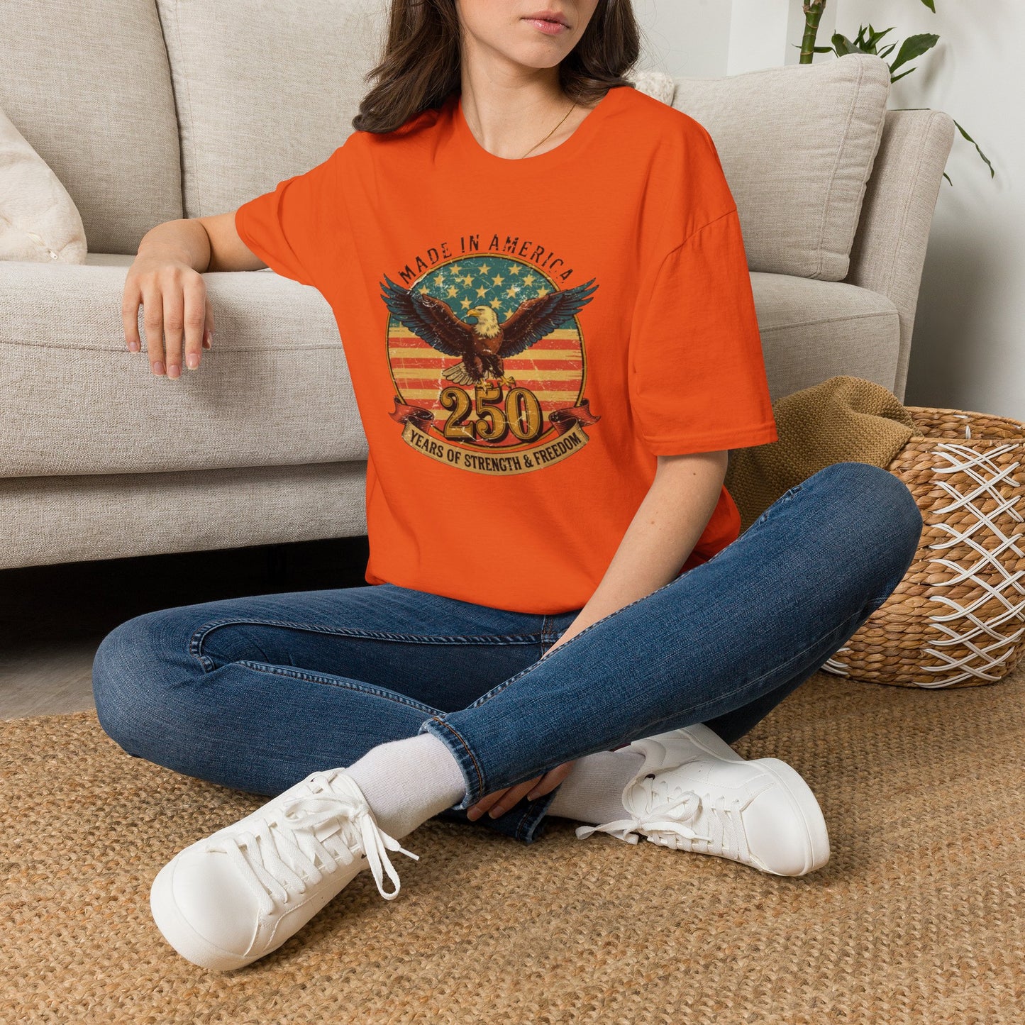 #250 Made in America Eagle 250th Anniversary Patriotic T-Shirt