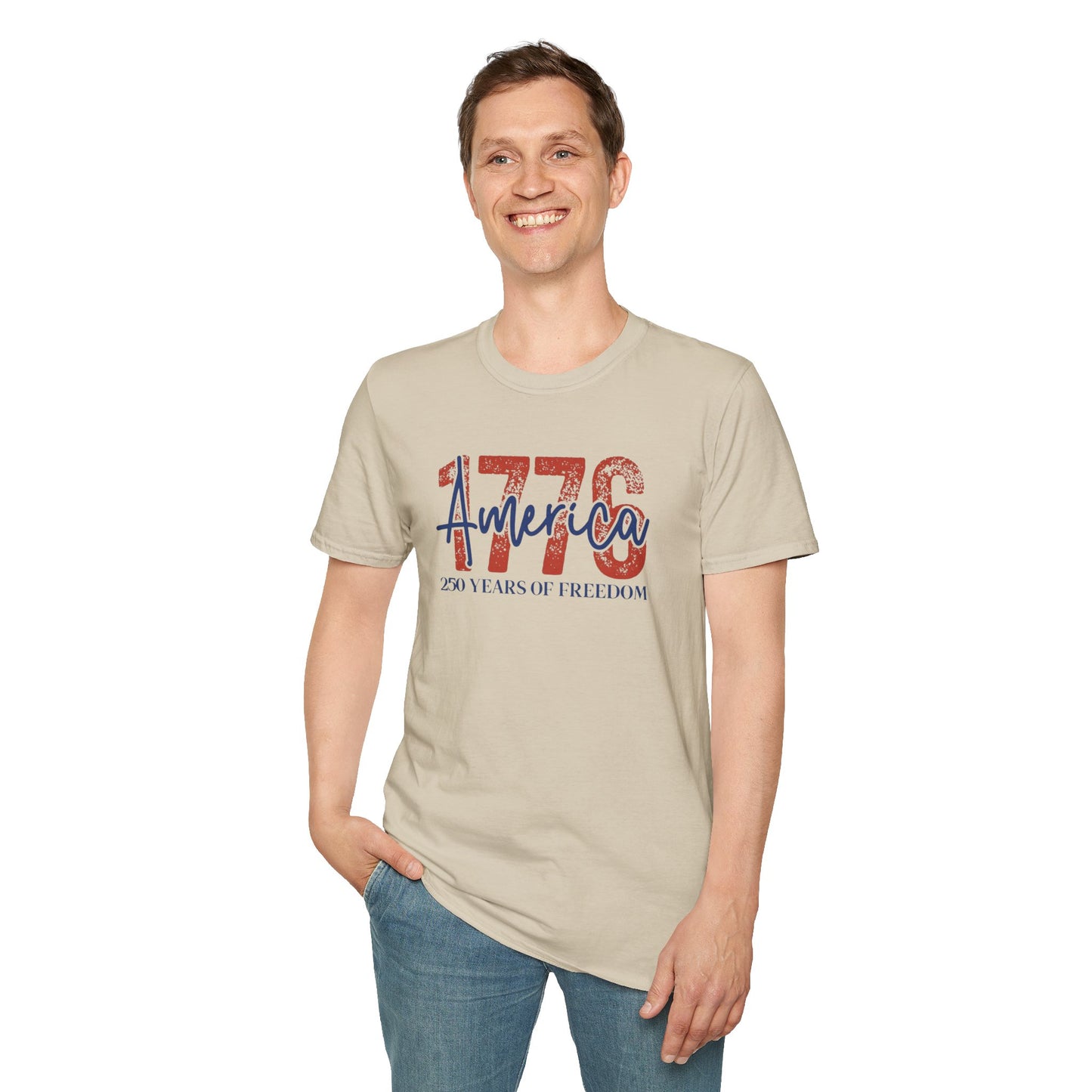 #250 1776 America: 250 Years of Freedom' Patriotic Independence Day Soft-Style Tee