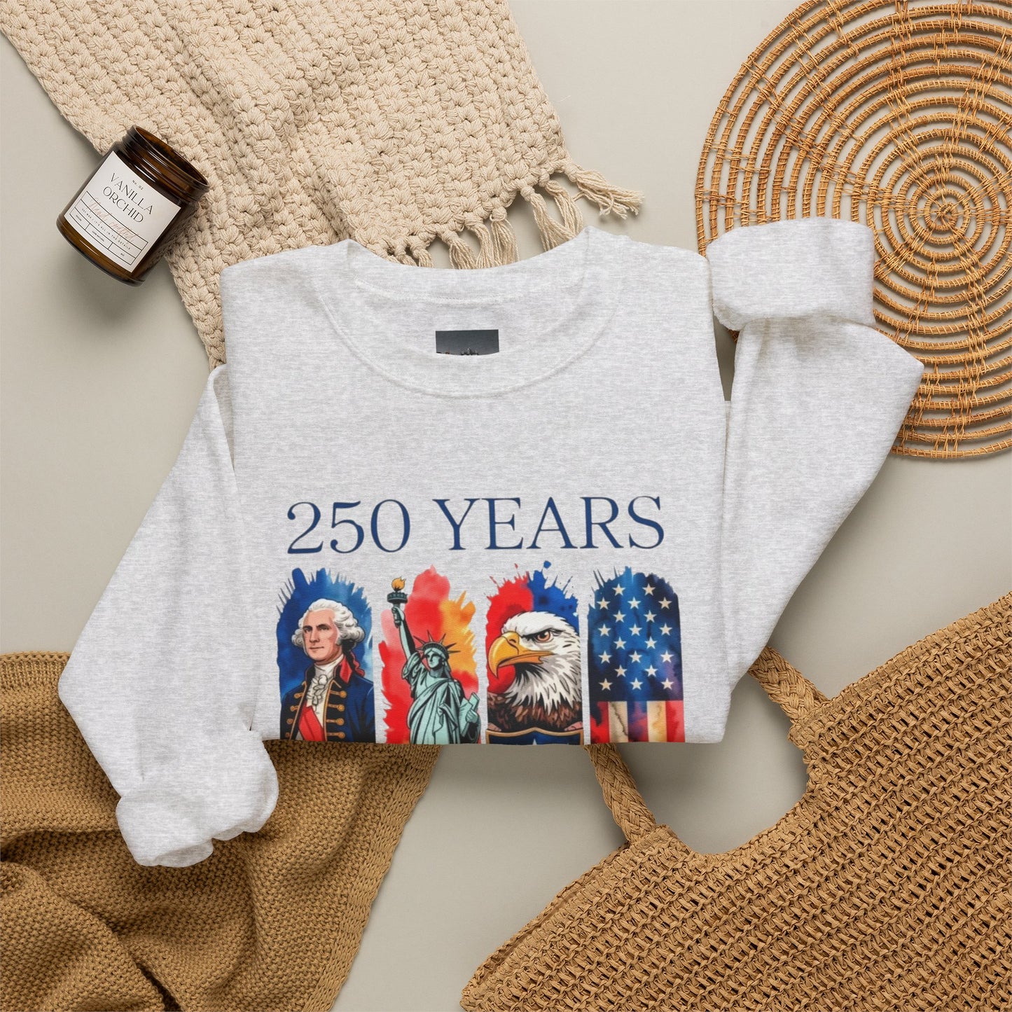 #250 250 Years American History Celebration 1776–2026 Patriotic Crewneck Sweatshirt