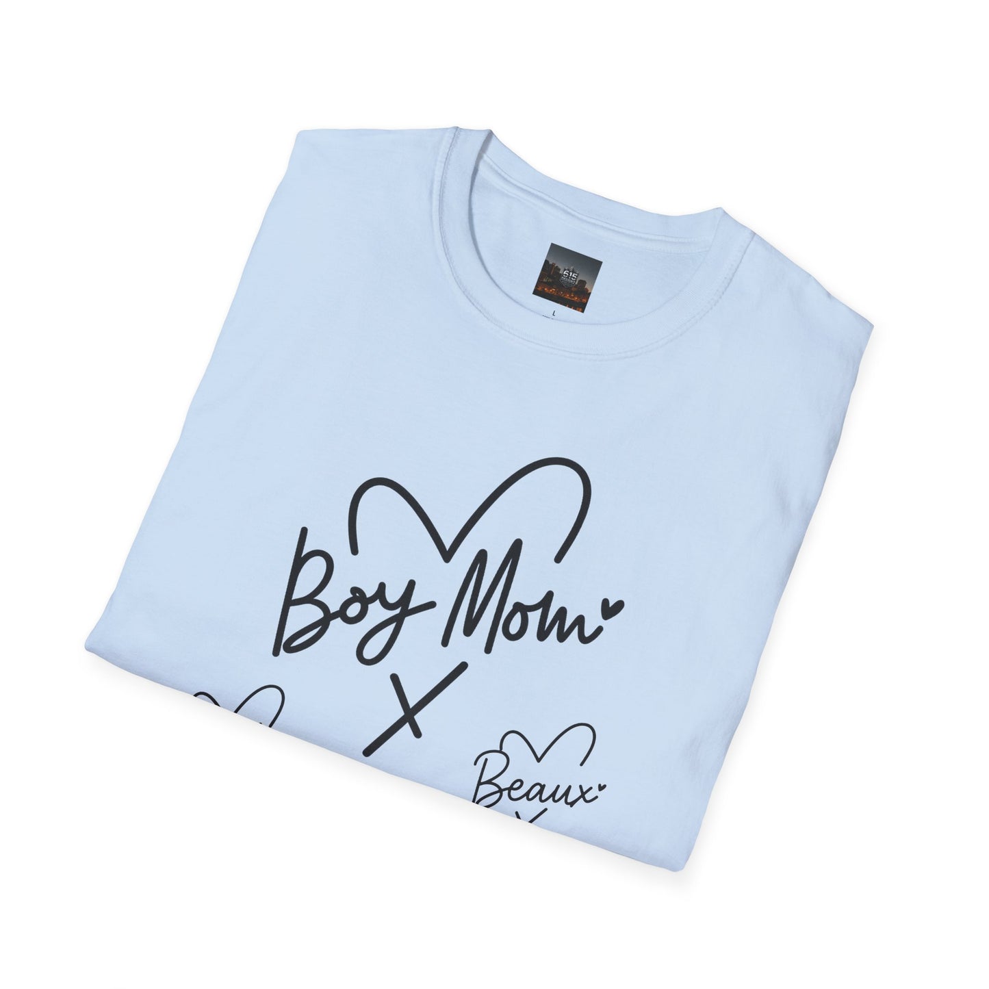 #CBS Boy Mom Heart T-Shirt – Casual Graphic Tee for Mothers ("Boy Mom" Script Design)