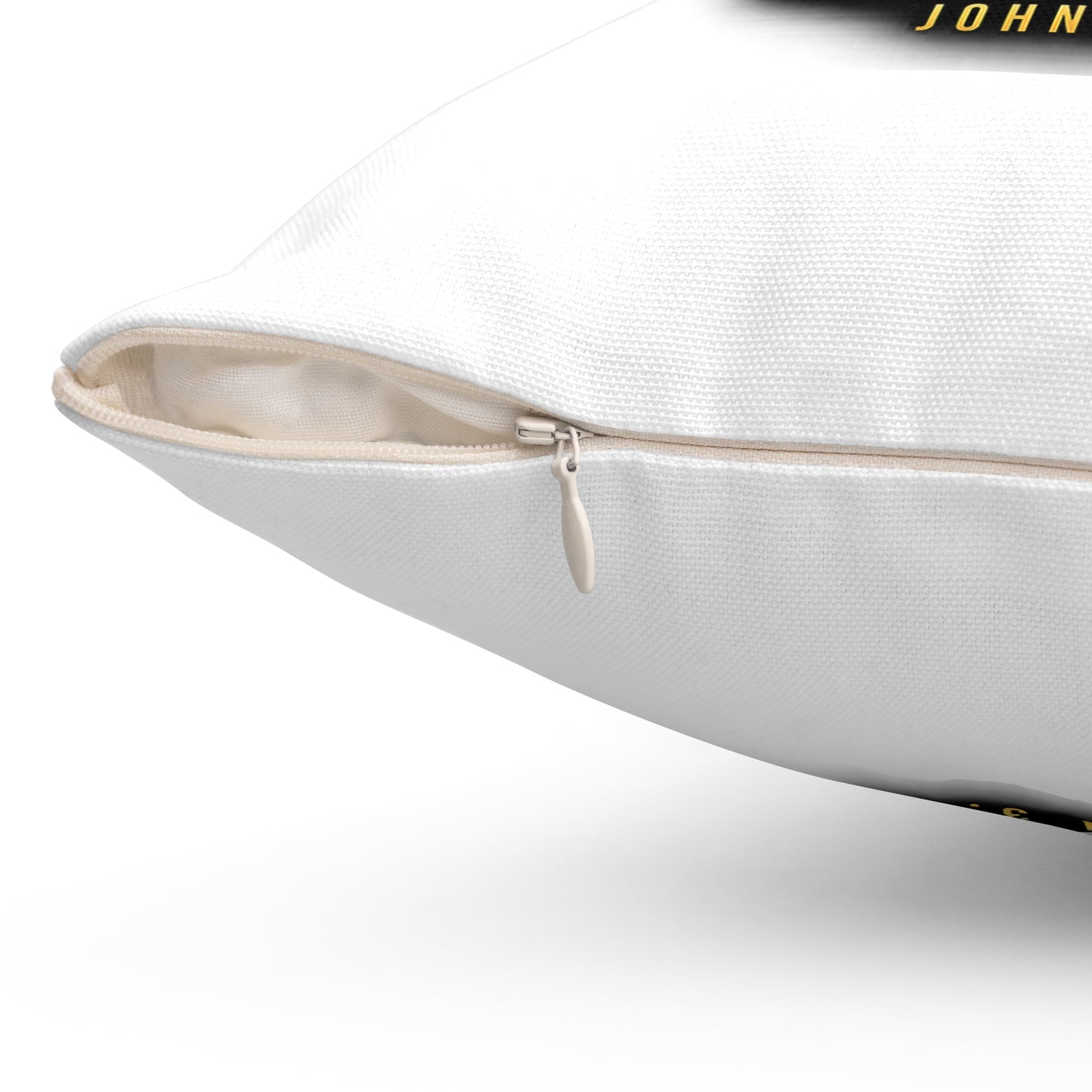 Blessed • Saved • Loved by Jesus Square Pillow — Christian Faith Decor (John 3:16)
