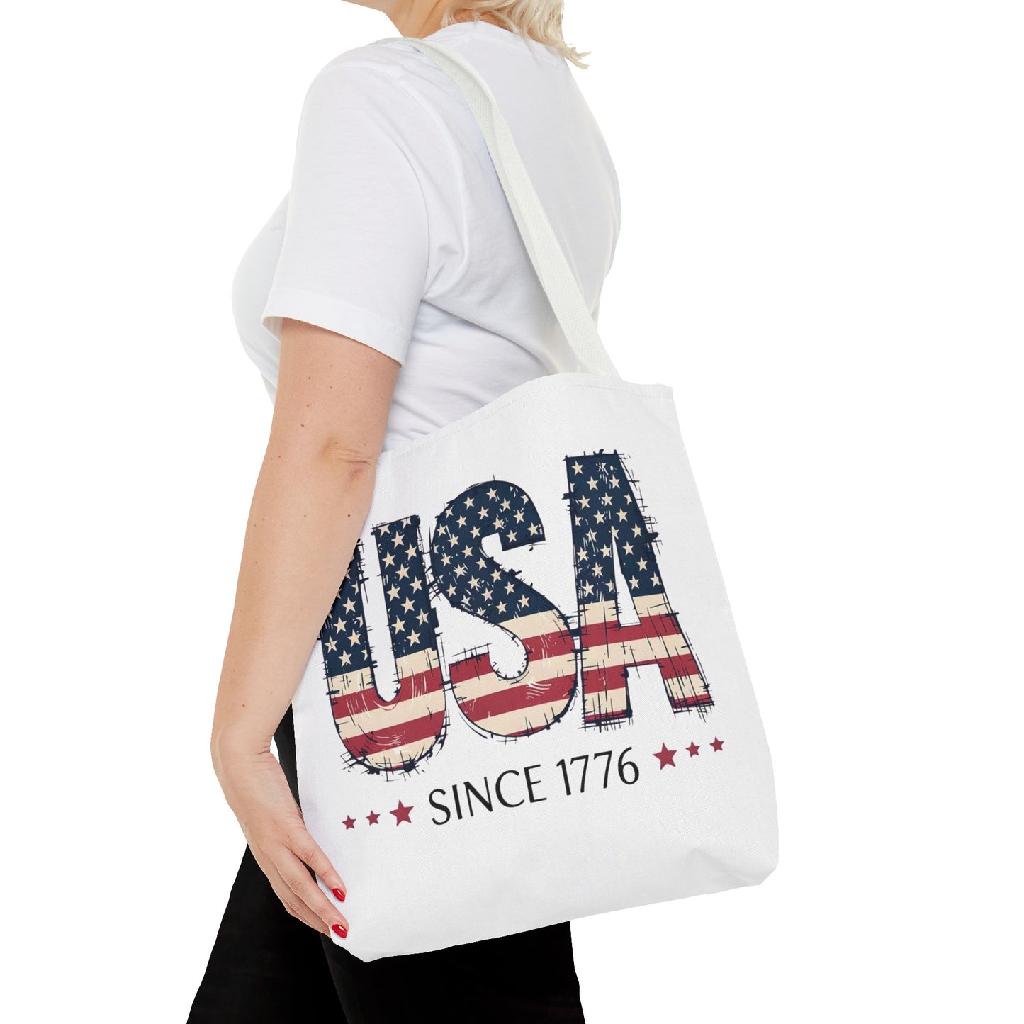 #250 USA Flag "USA Since 1776" Patriotic Tote Bag