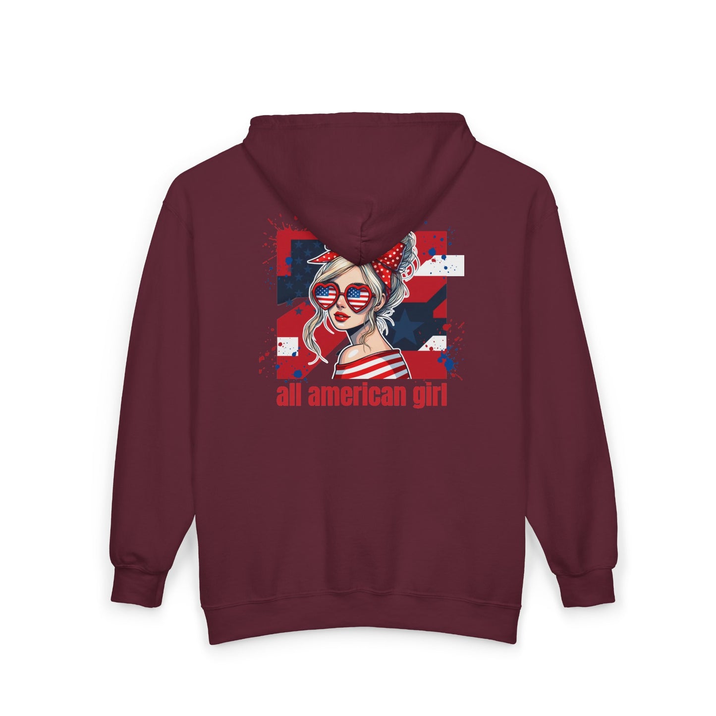 #250 All American Girl Patriotic Zip Hoodie