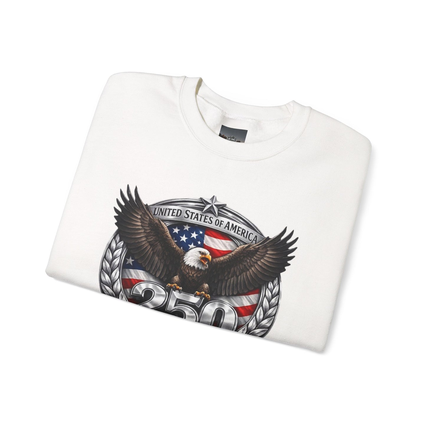 #250 Patriotic Bald Eagle 250 United States Emblem Crewneck Sweatshirt