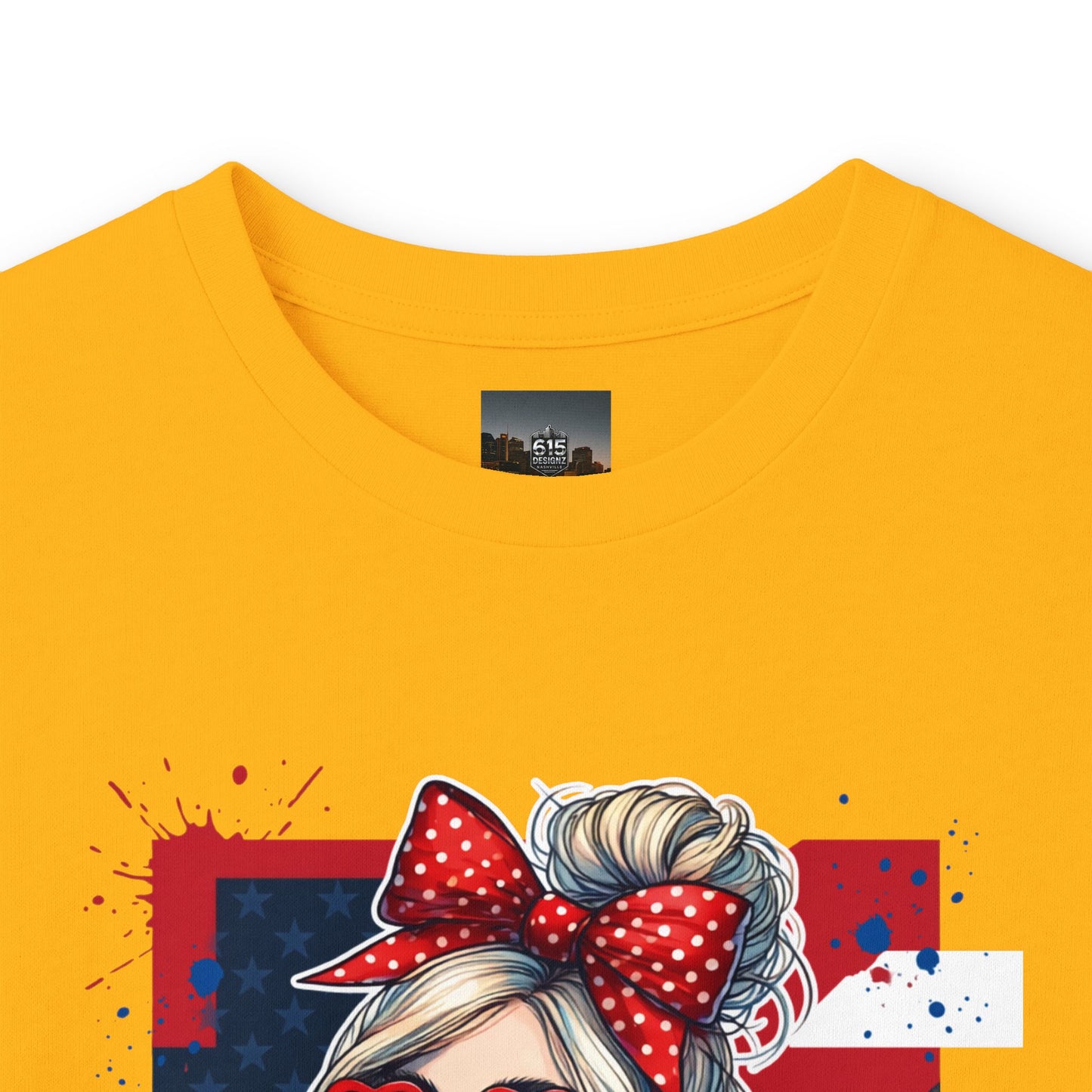 #250 All American Girl Patriotic Long Sleeve Tee