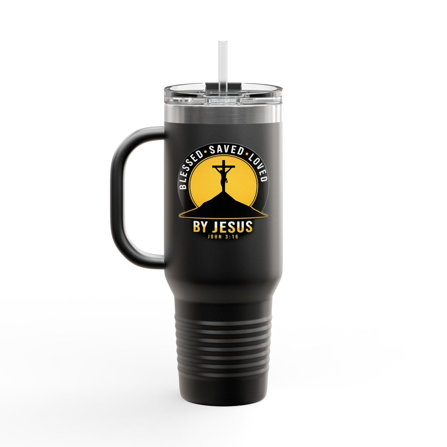 Blessed • Saved • Loved by Jesus Christian 40oz Insulated Travel Mug