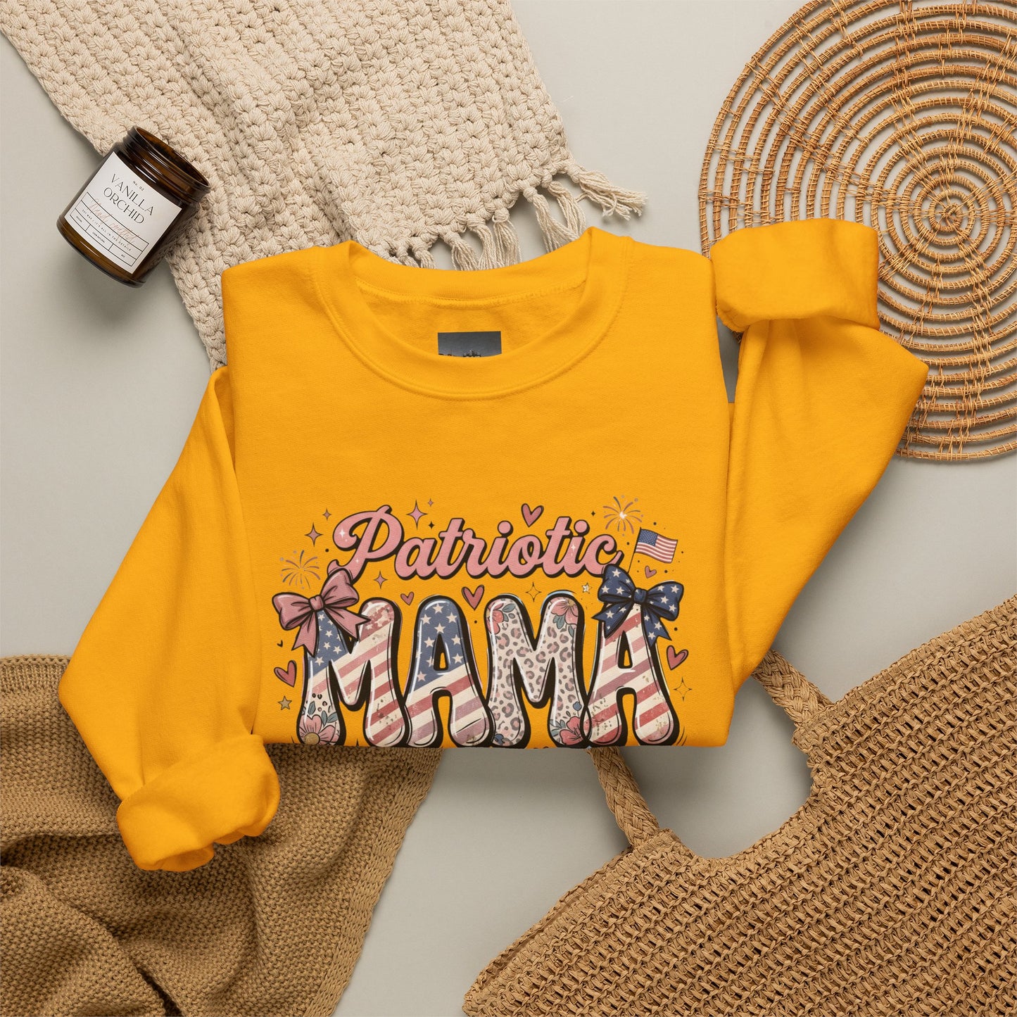 #250 Patriotic Mama 1776–2026 American Flag Sweatshirt
