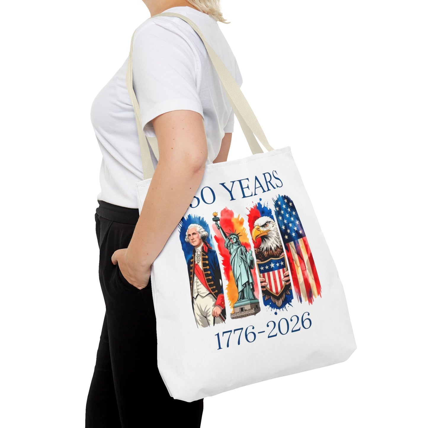 #250 250 Years American History Celebration 1776–2026 Patriotic Tote Bag