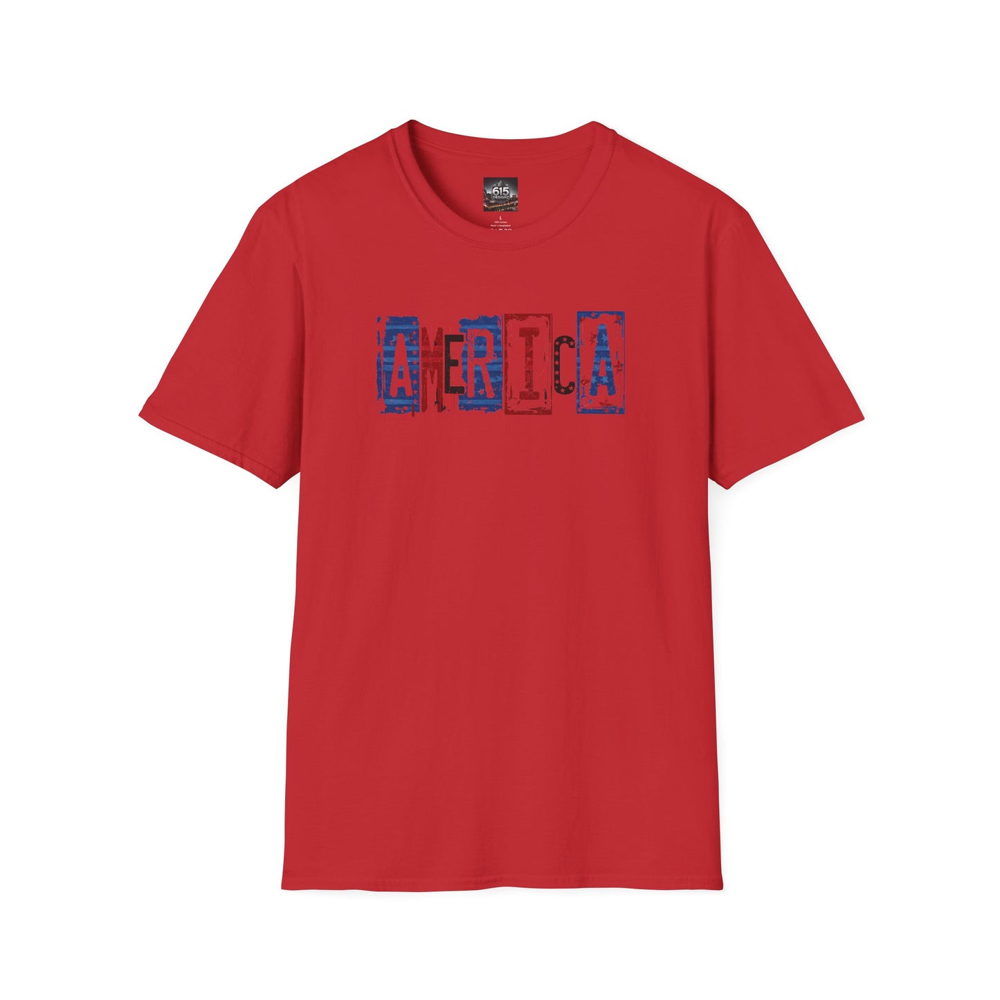 #250 America Retro Block Text Patriotic T-Shirt