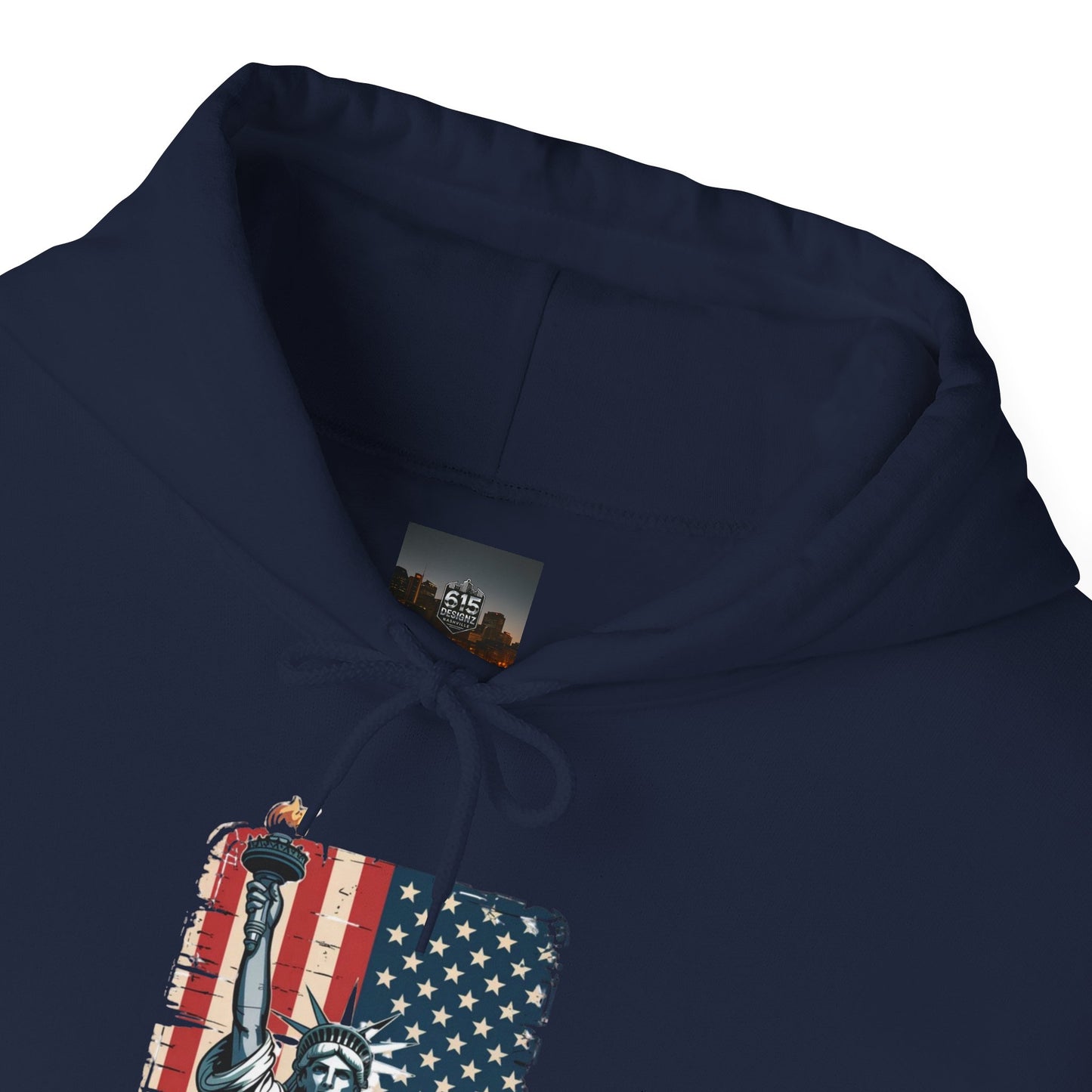 #250 Statue of Liberty American Flag 'America' Patriotic Independence Day Hoodie