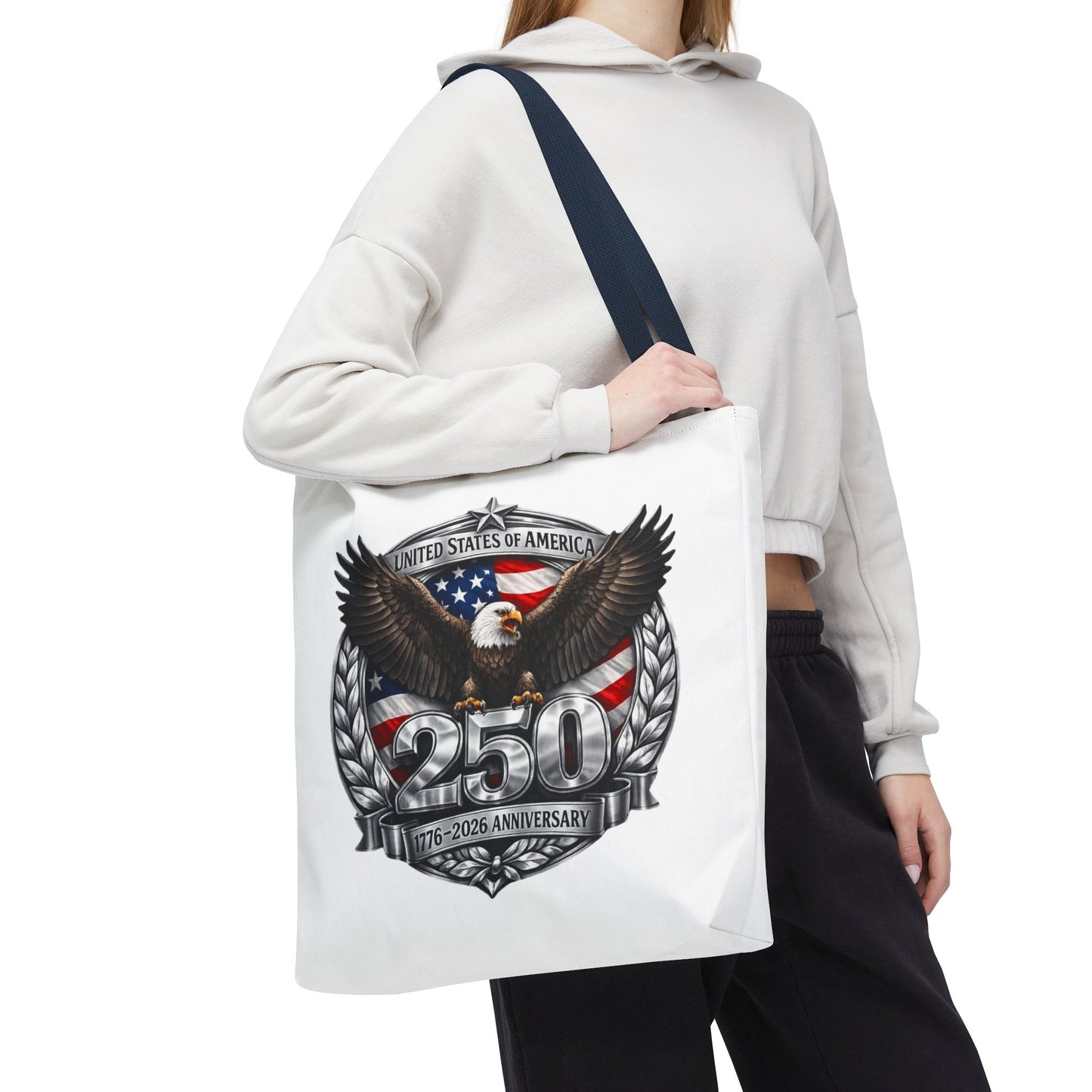 #250 Patriotic Bald Eagle 250 United States Emblem Tote Bag