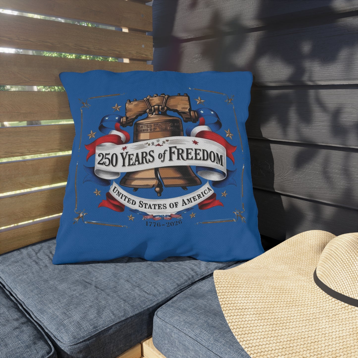 #250 250 Years of Freedom Liberty Bell Outdoor Throw Pillow