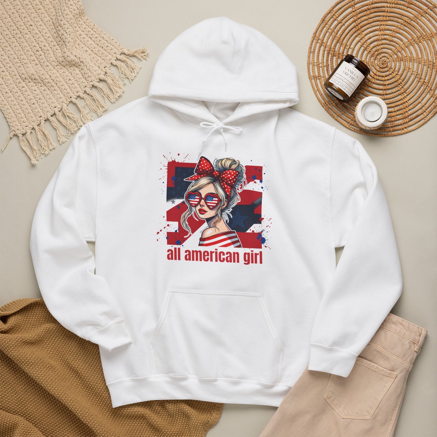 #250 All American Girl Patriotic Hoodie