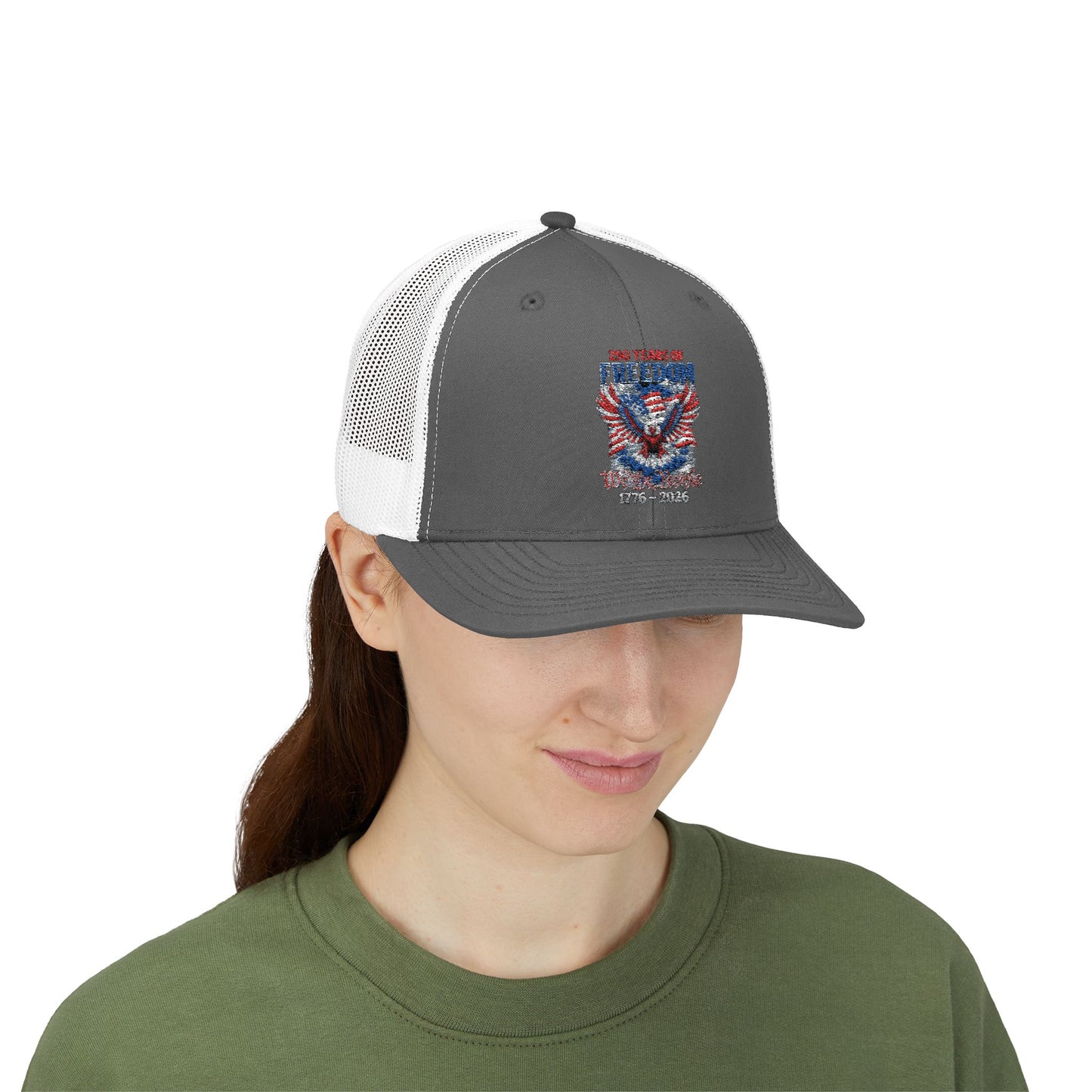 #250 250 Years of Freedom 1776–2026 Eagle Snapback Trucker Cap