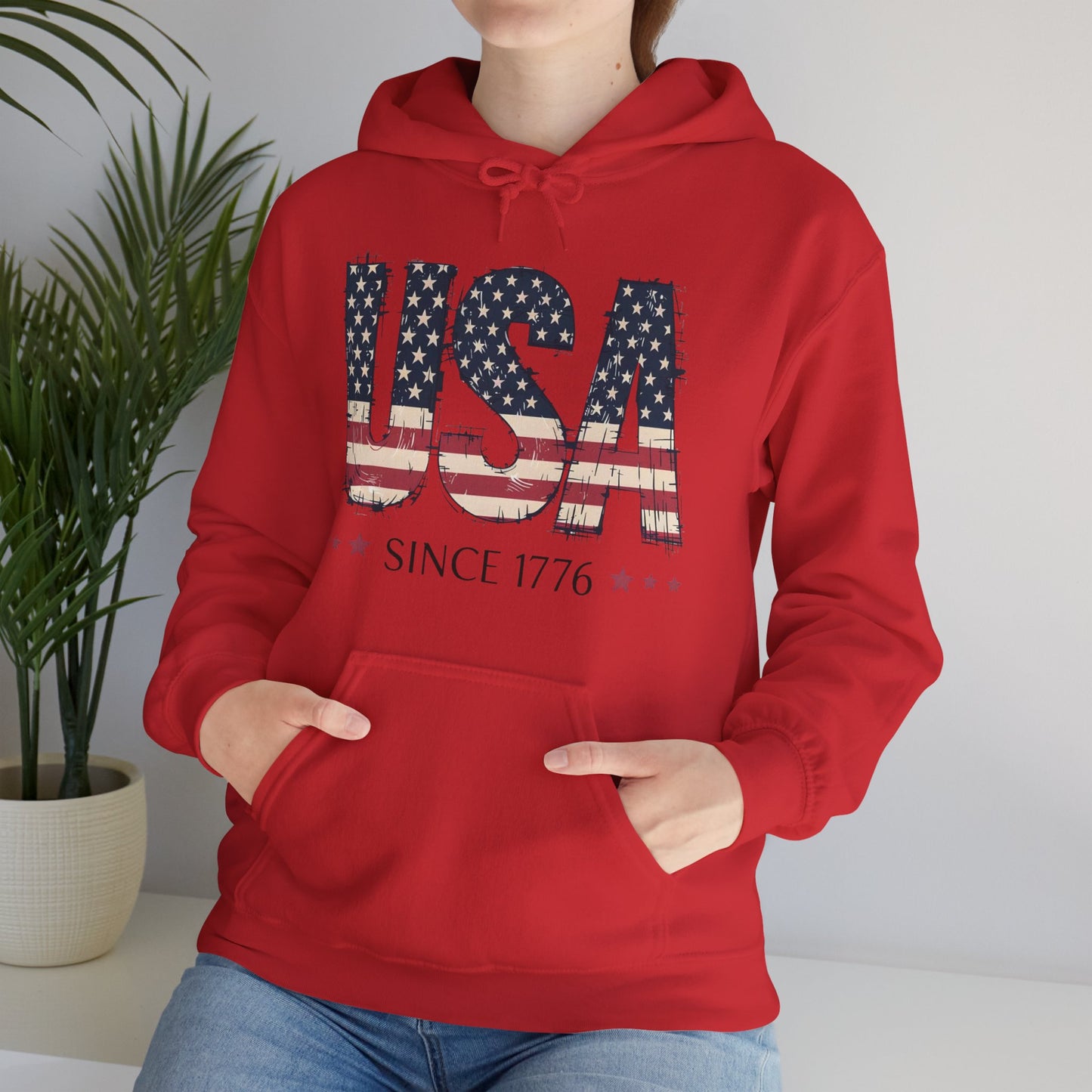 #250 USA Flag "USA Since 1776" Patriotic Hoodie